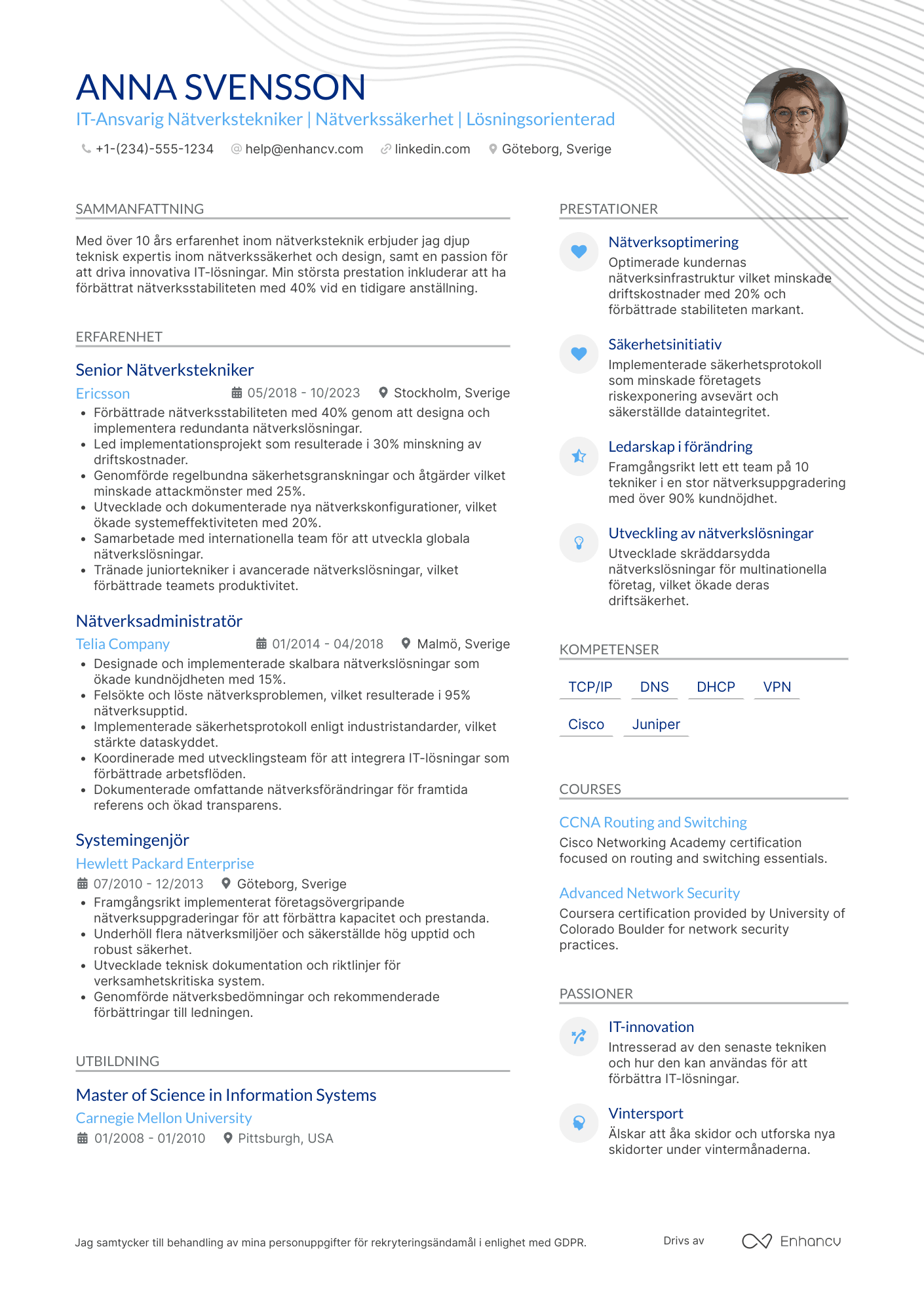 CV för IT Ansvarig Nätverkstekniker