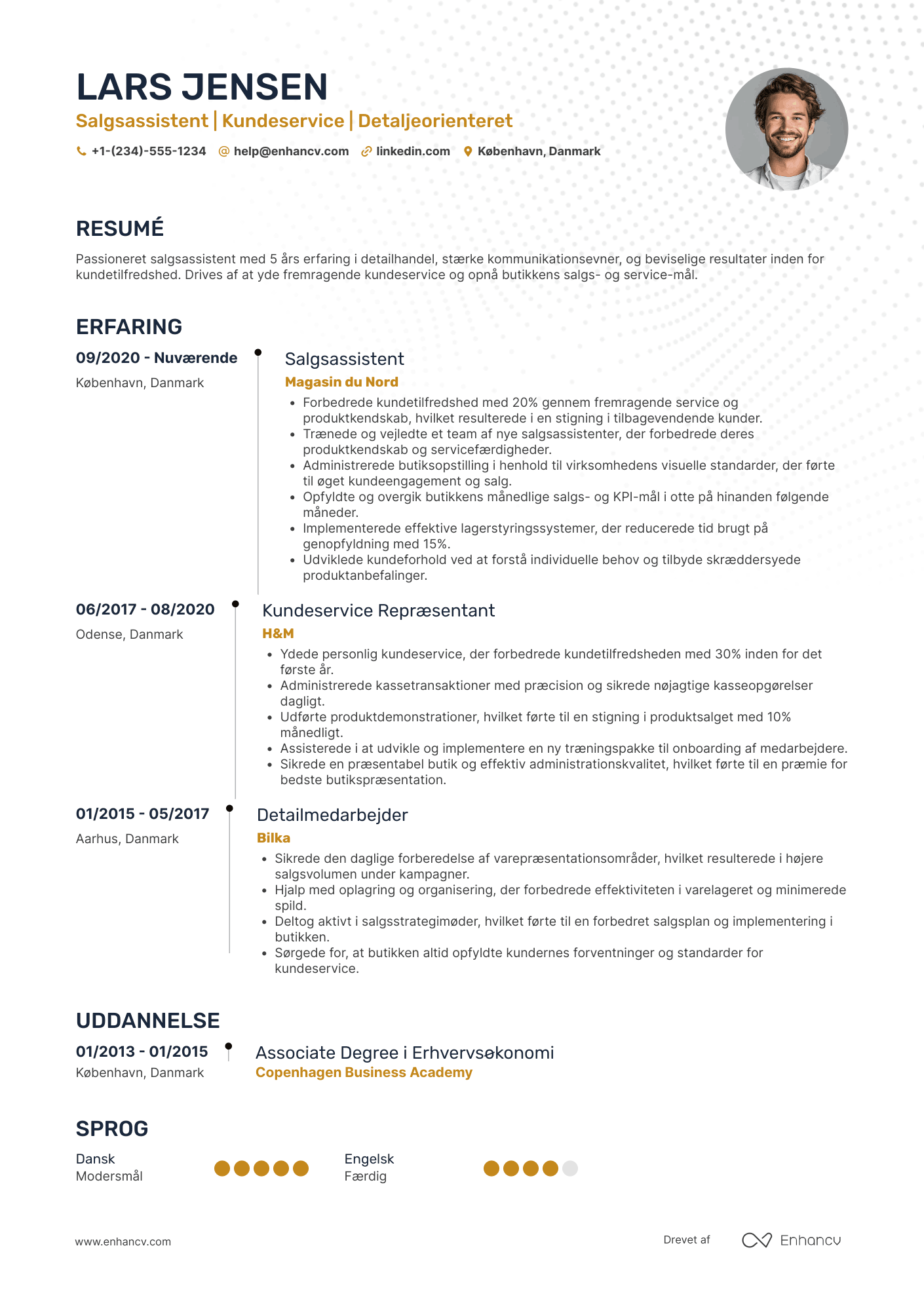 CV til Ekspedient Salgsassistent
