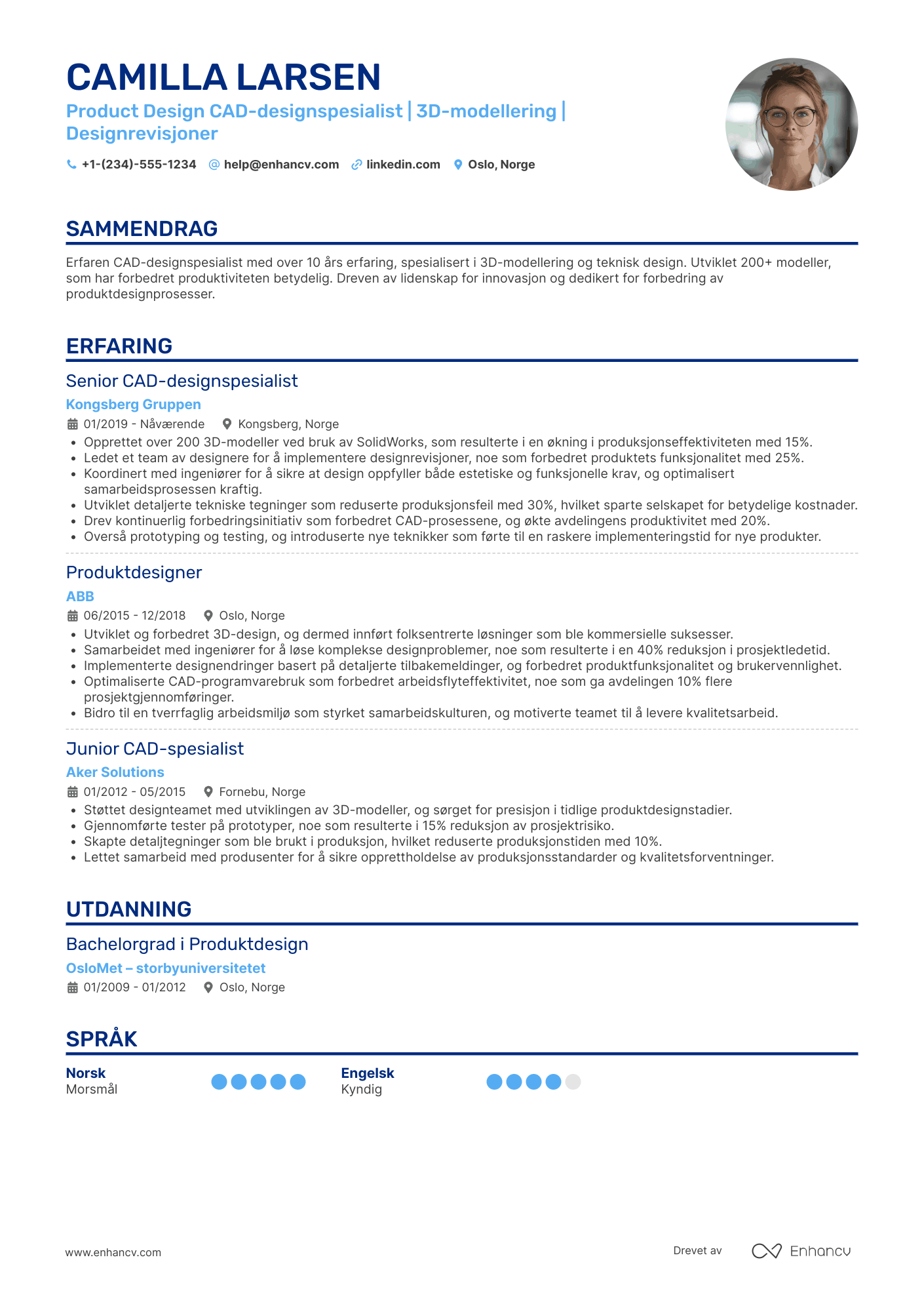 CV for Product Design CAD designspesialist