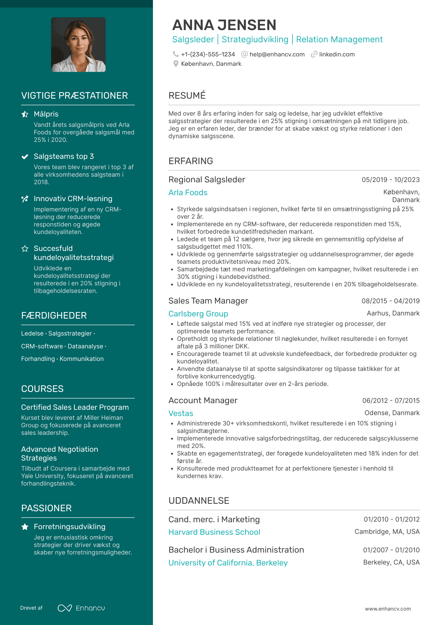 CV til Salgsleder