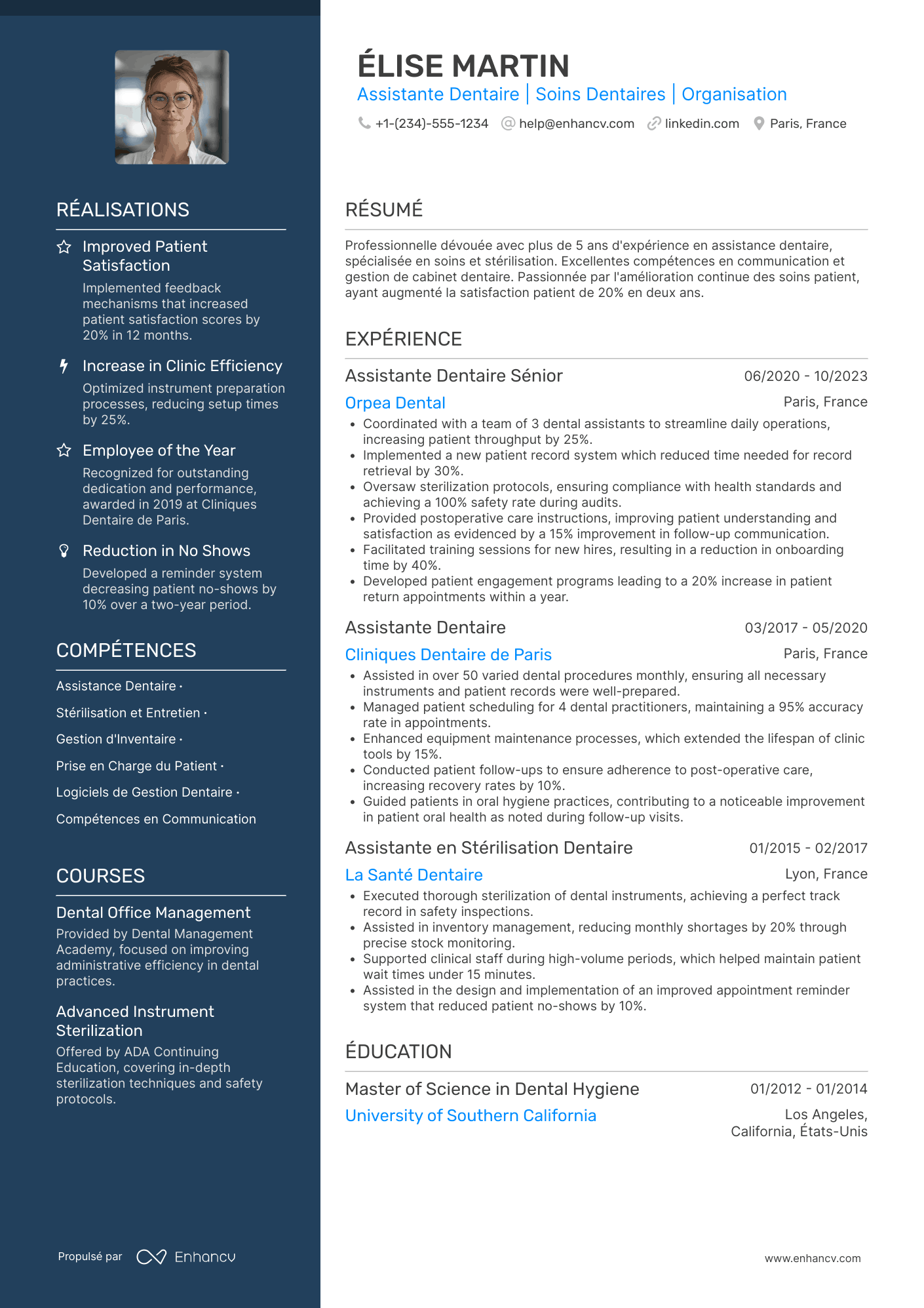 Modèle de CV d’assistant·e dentaire gratuit à télécharger