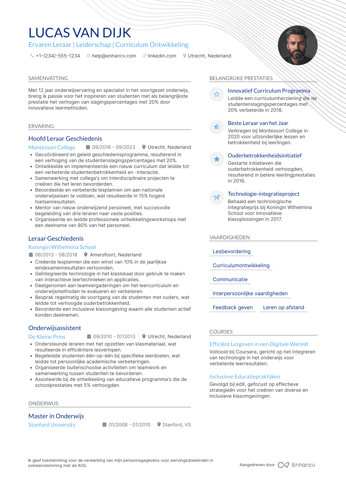 CV voor Leraar Ervaren