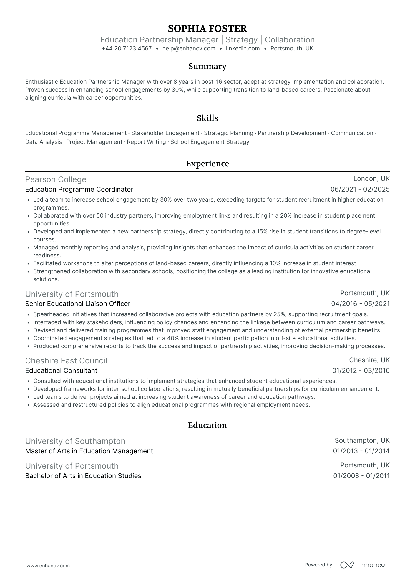 HR Manager in Education
