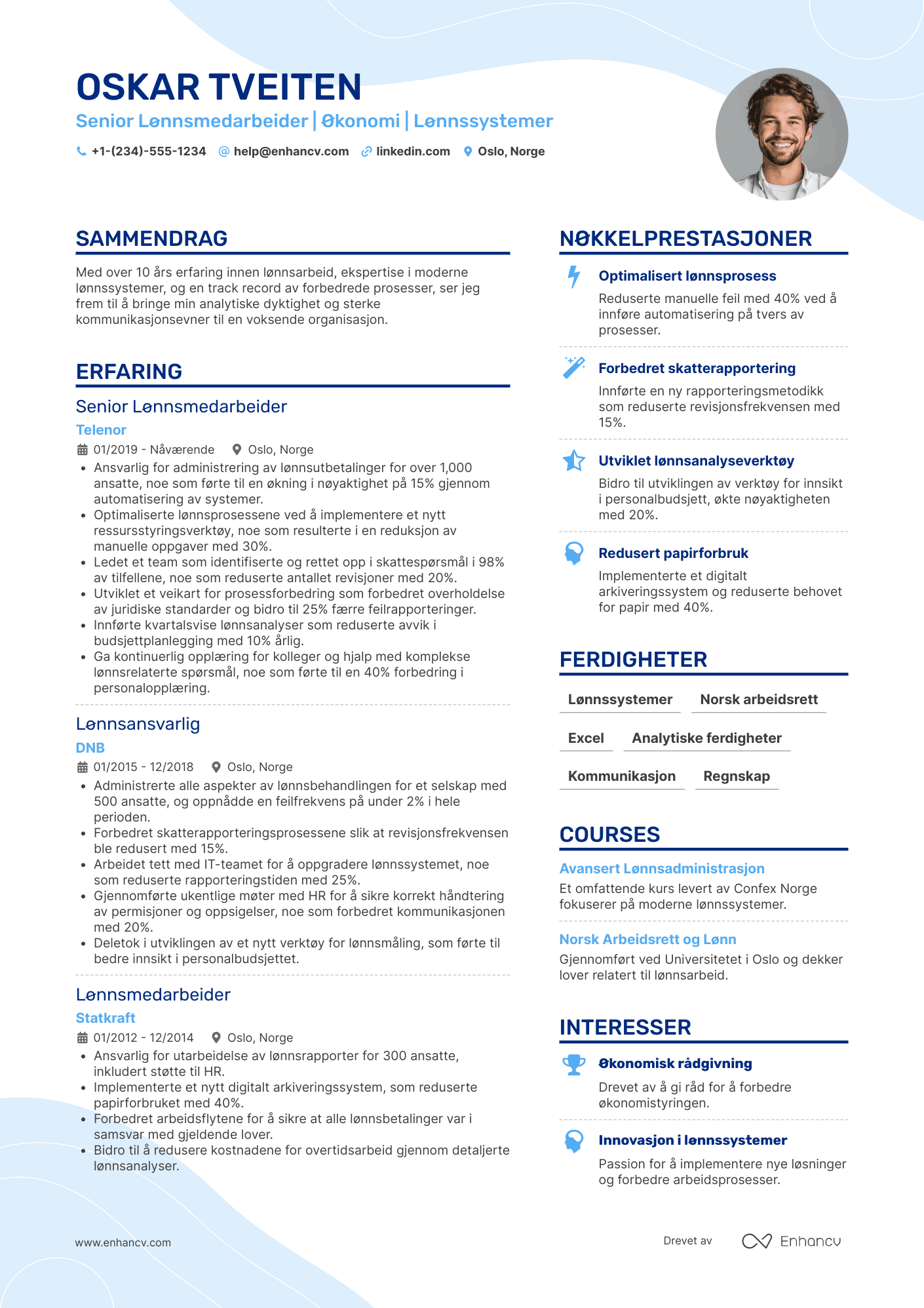 CV for Senior Lønnsmedarbeider