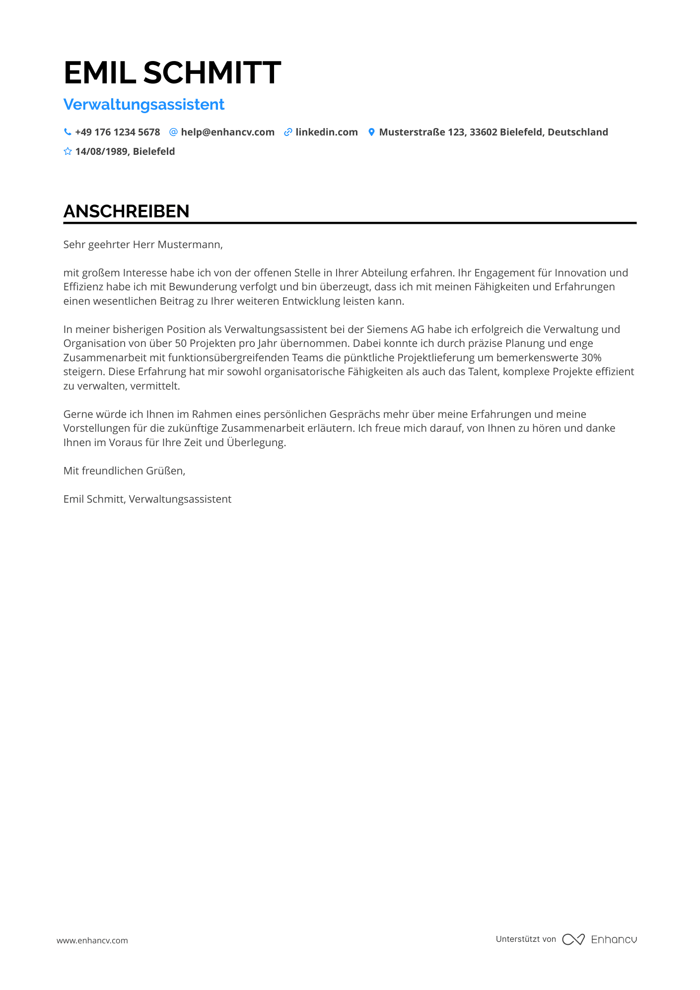 Verwaltungsassistent für Projektmanagement