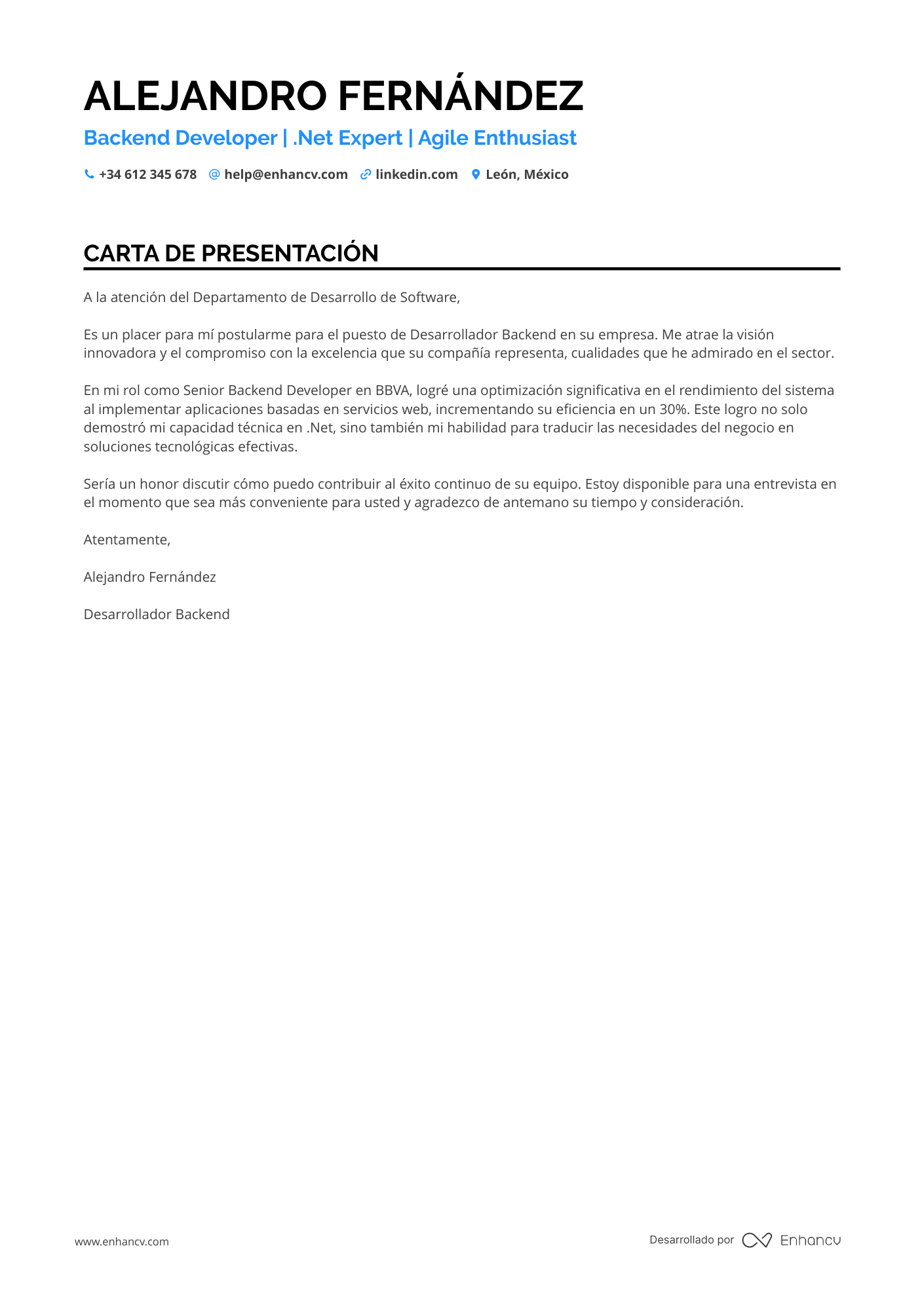 Desarrollador de Software Senior