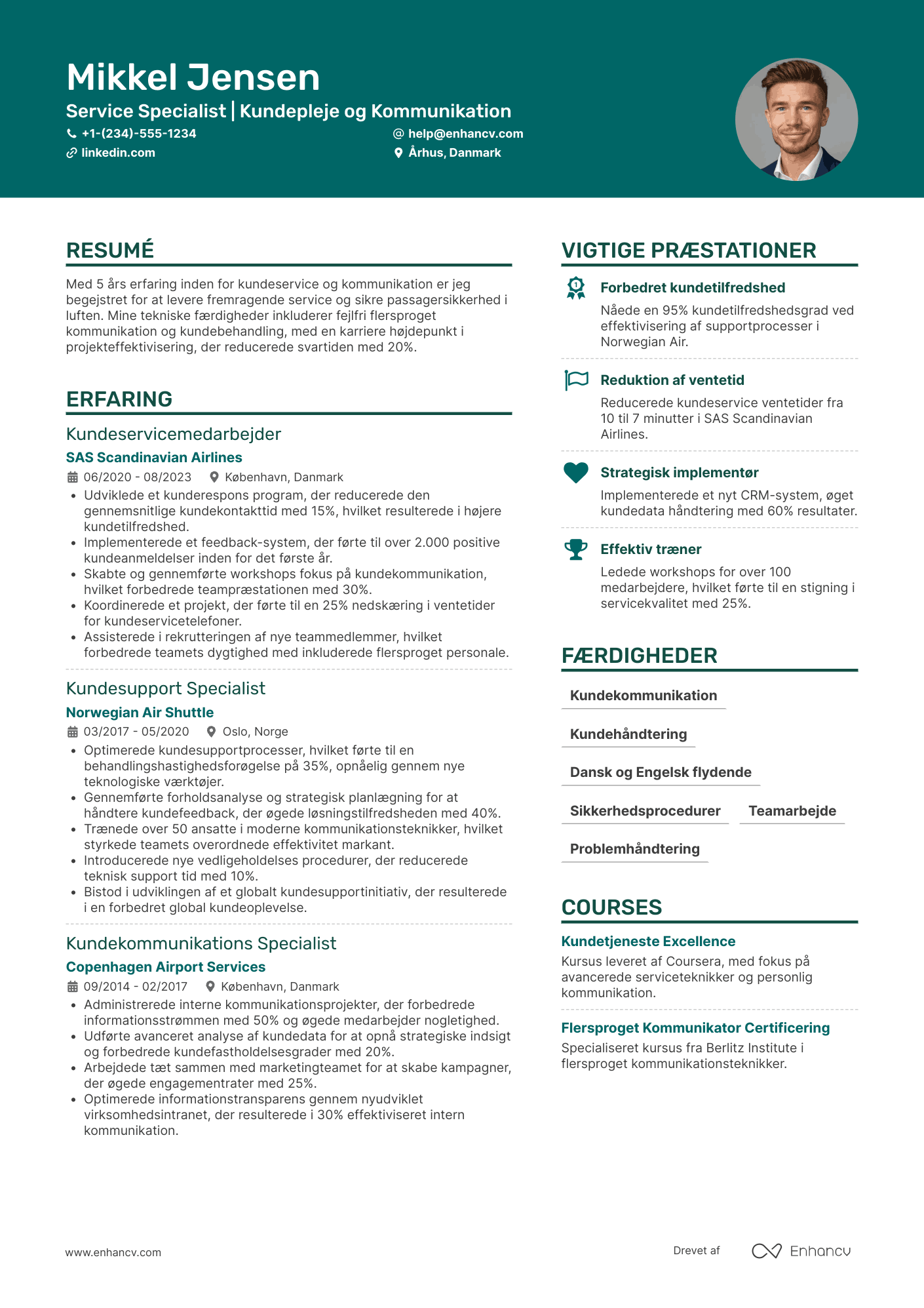 CV til Trainee kabinepersonale