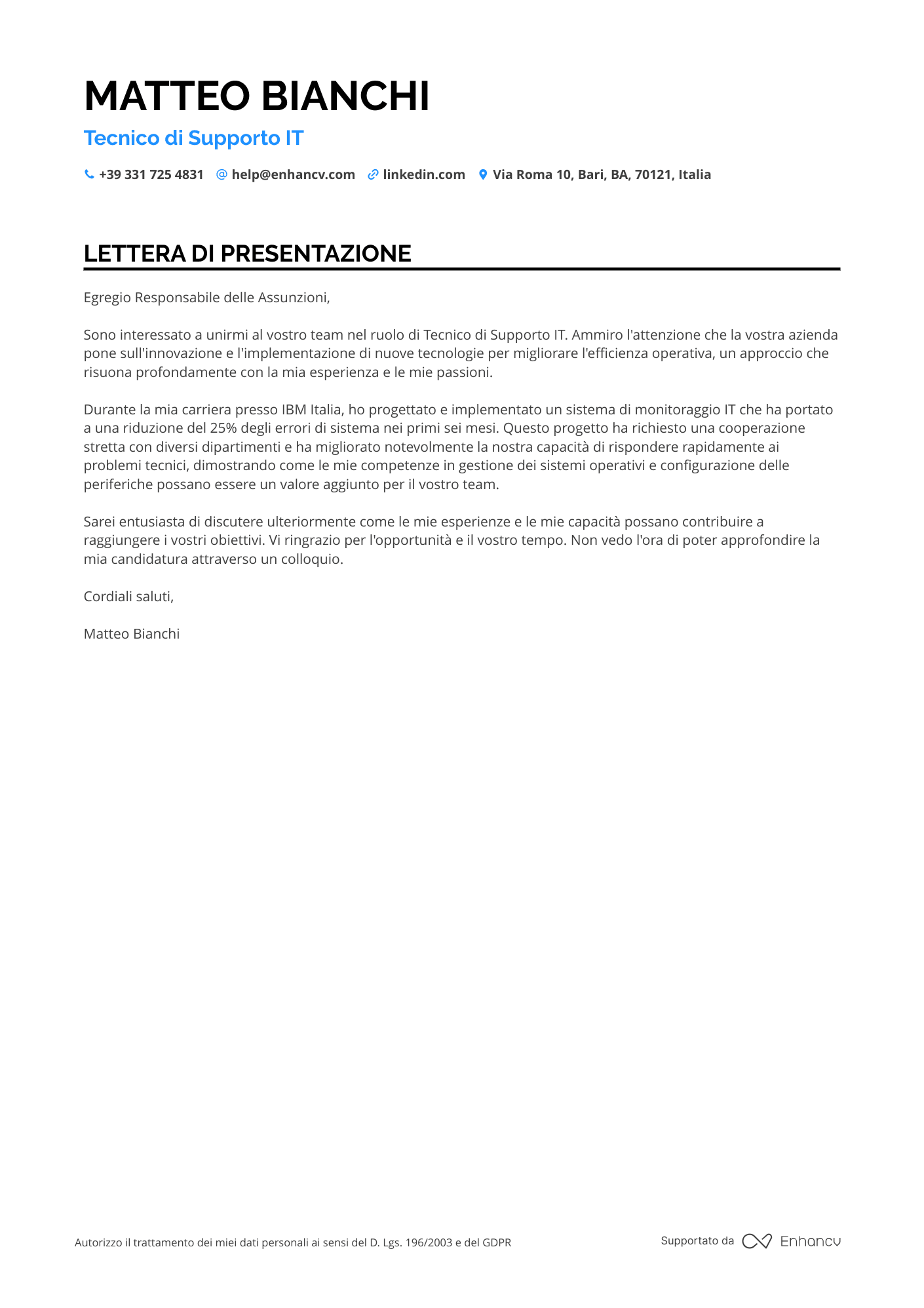 Informatico Prima Esperienza