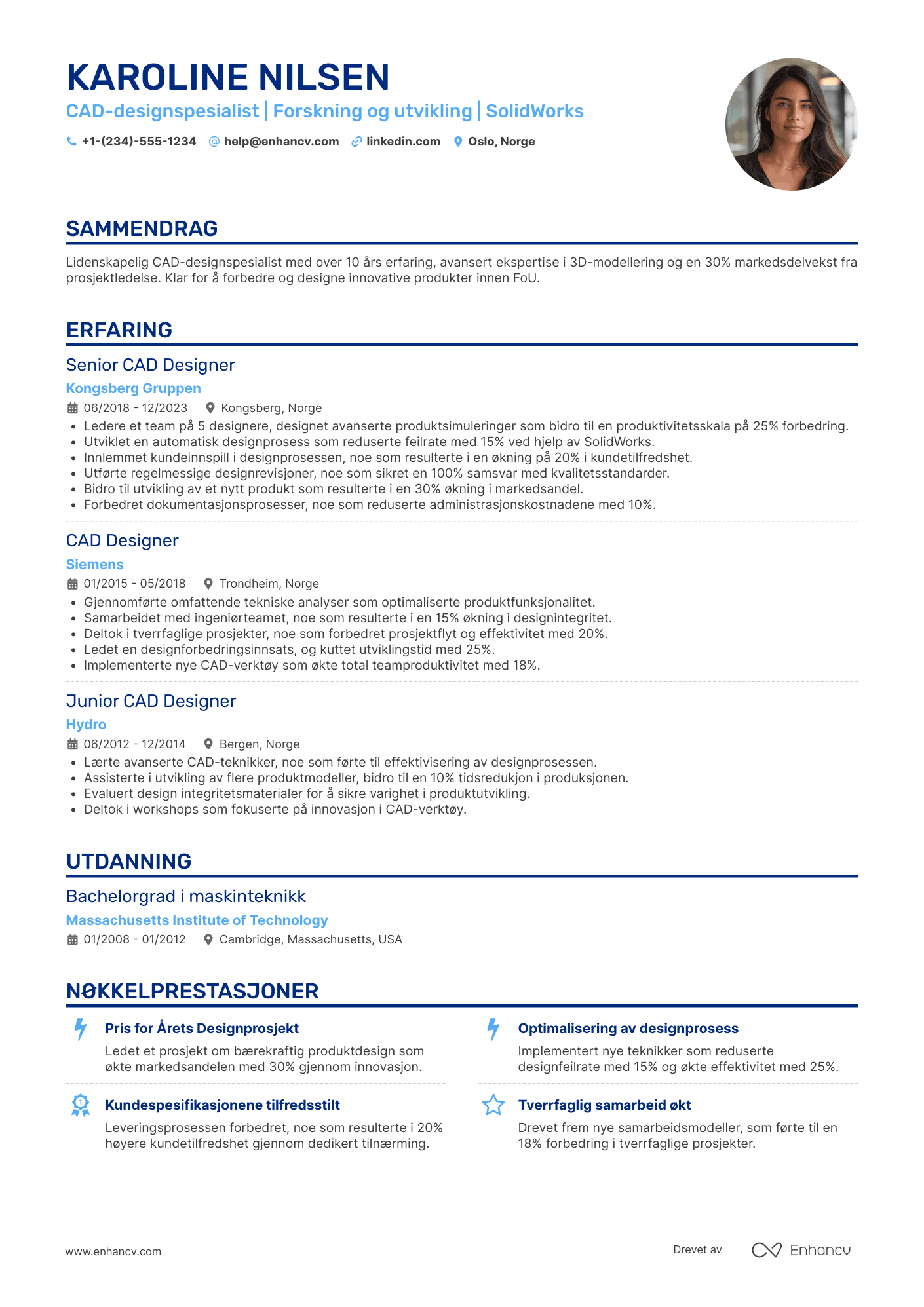 CV for Research and Development CAD designspesialist