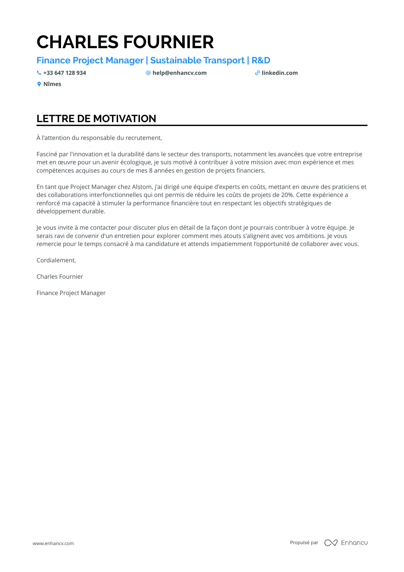 Chef de Projet Finance