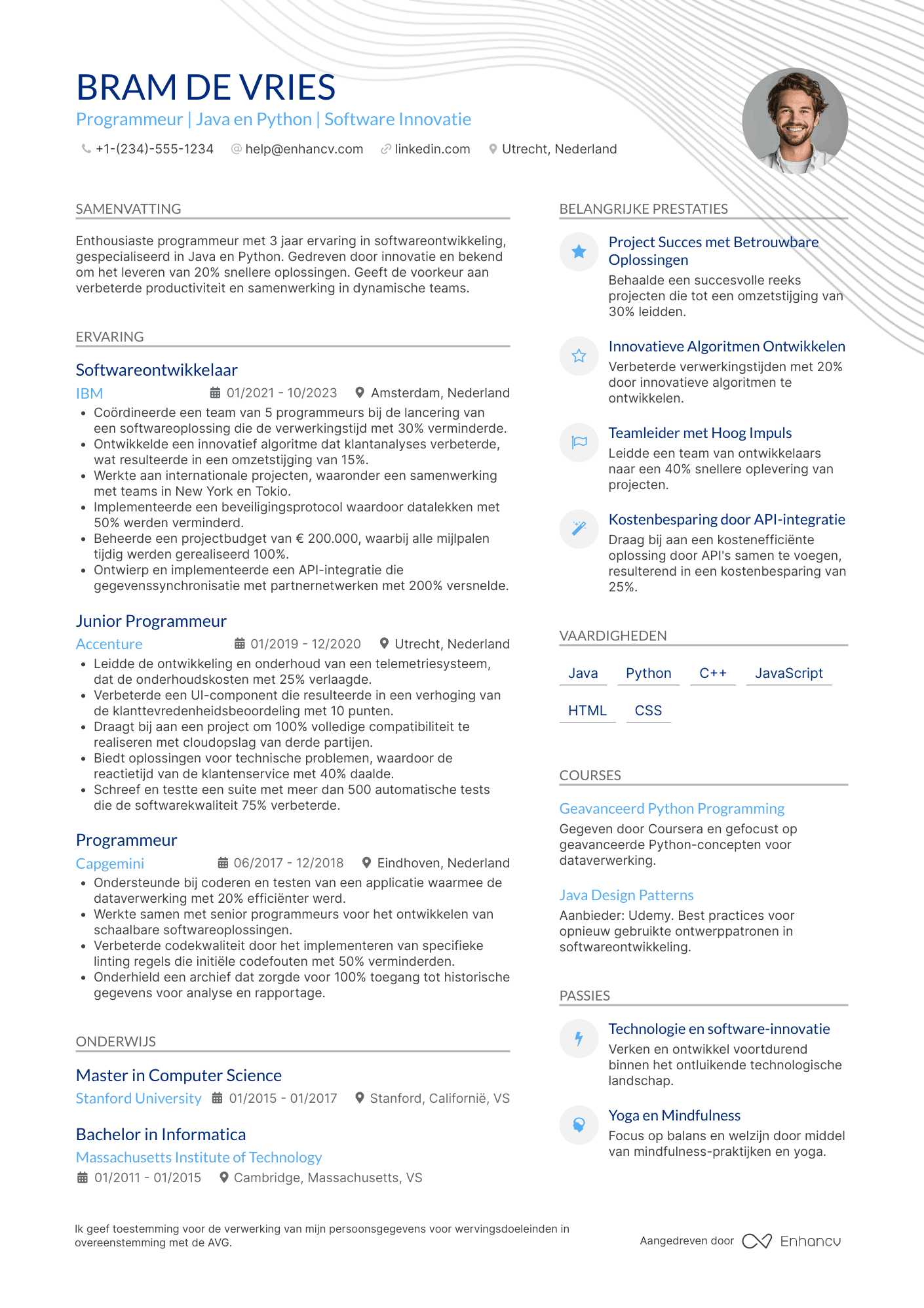 Modern CV template