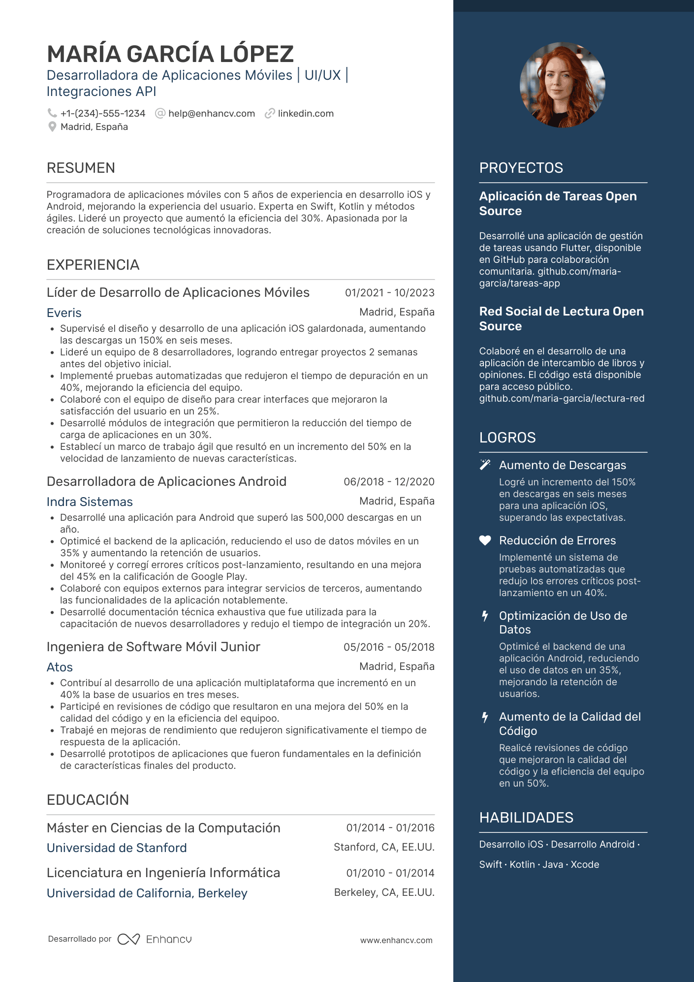 Currículum programador de Aplicaciones Móviles