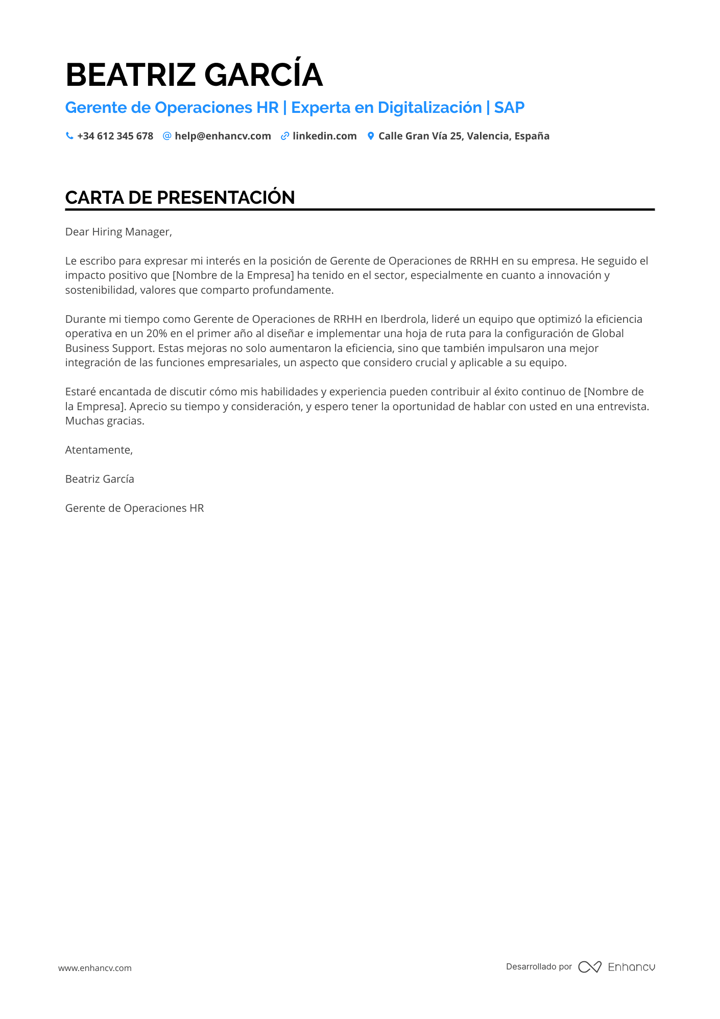 Subgerente de Operaciones