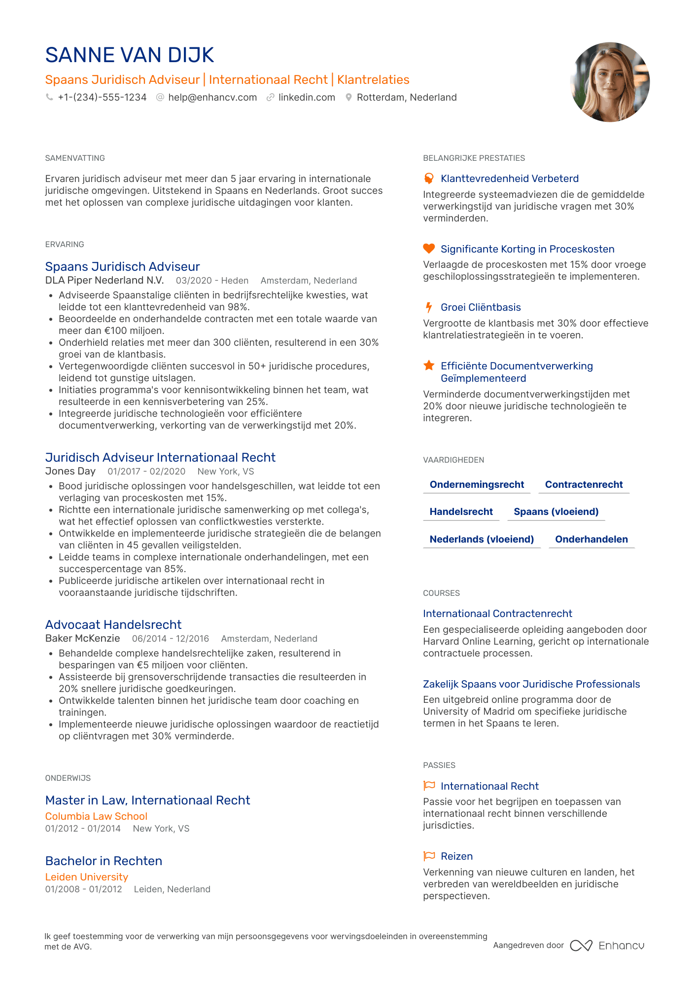 CV voor Spaans Juridisch Adviseur