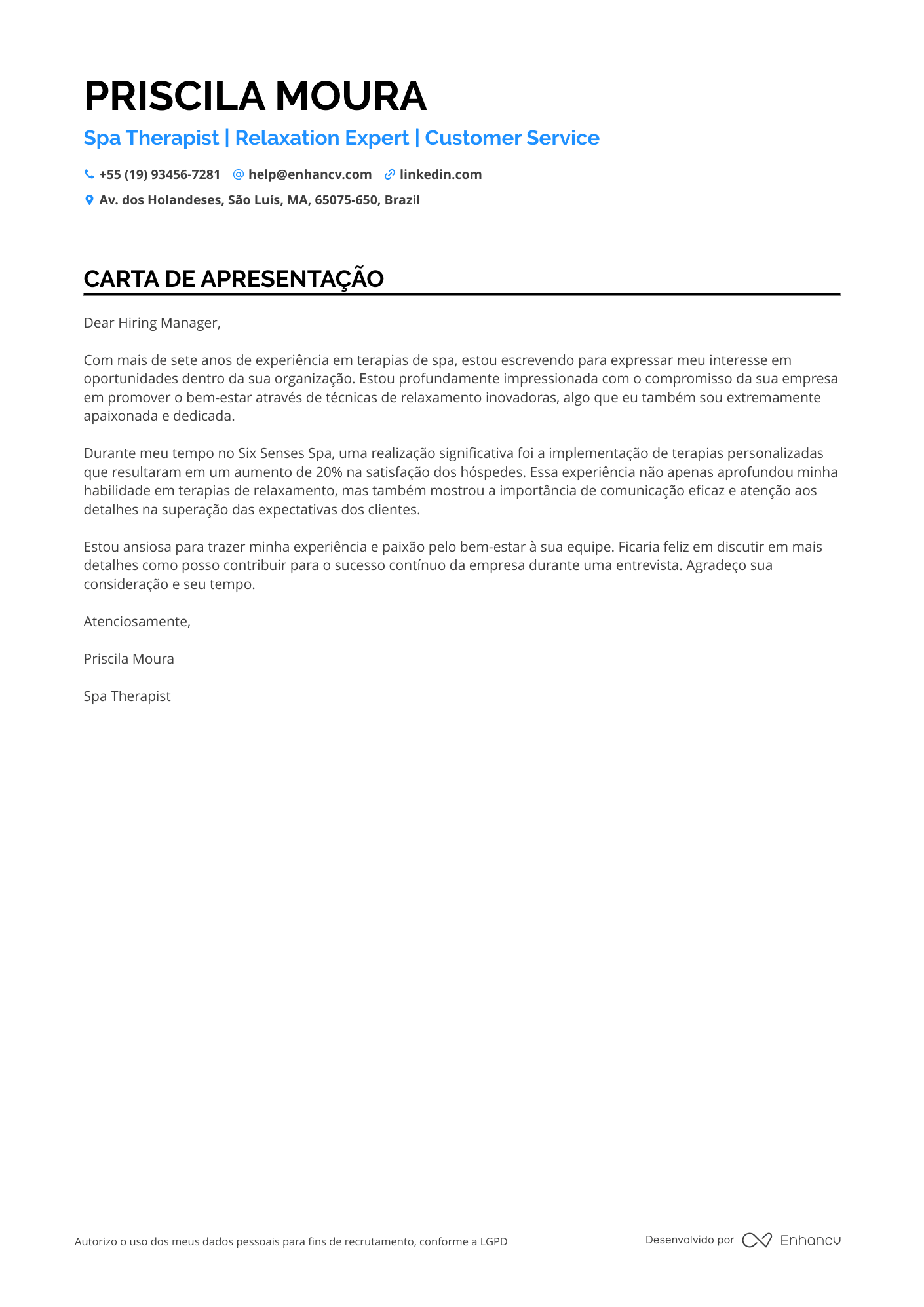 Massoterapeuta de Bem estar