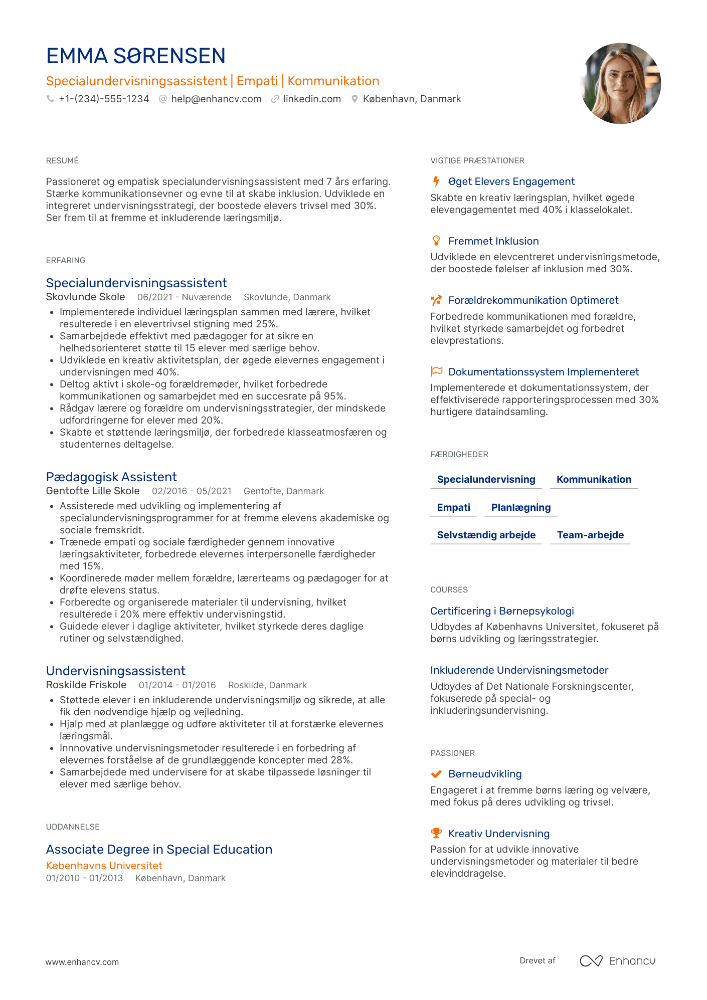 CV til Specialundervisningsassistent