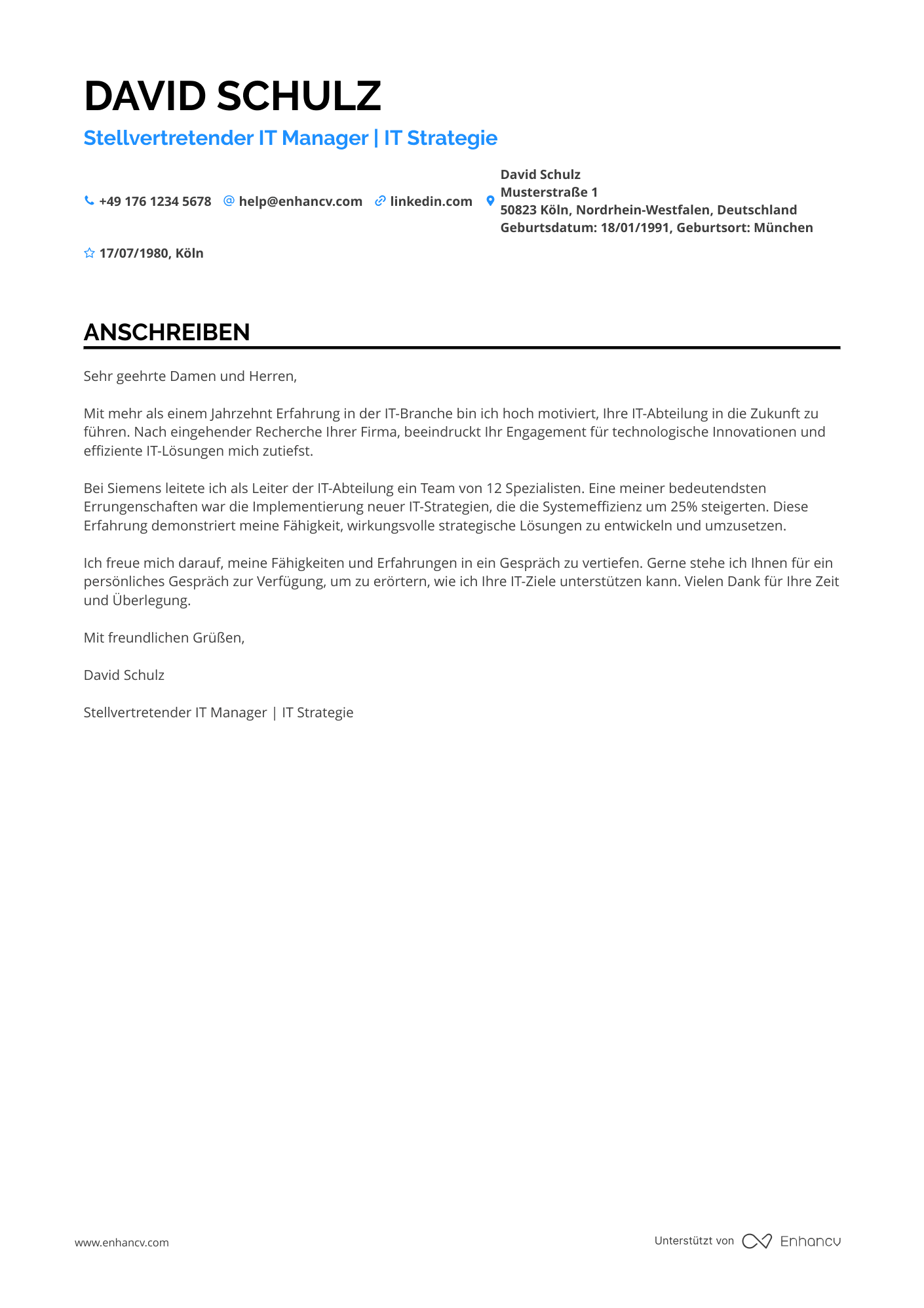 Stellvertretender Manager für IT