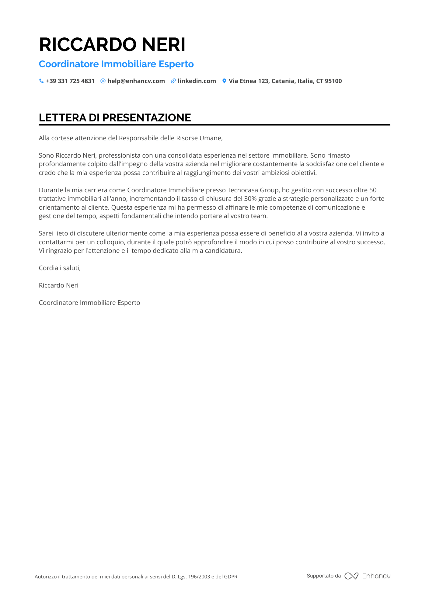 Segretaria Prima Esperienza