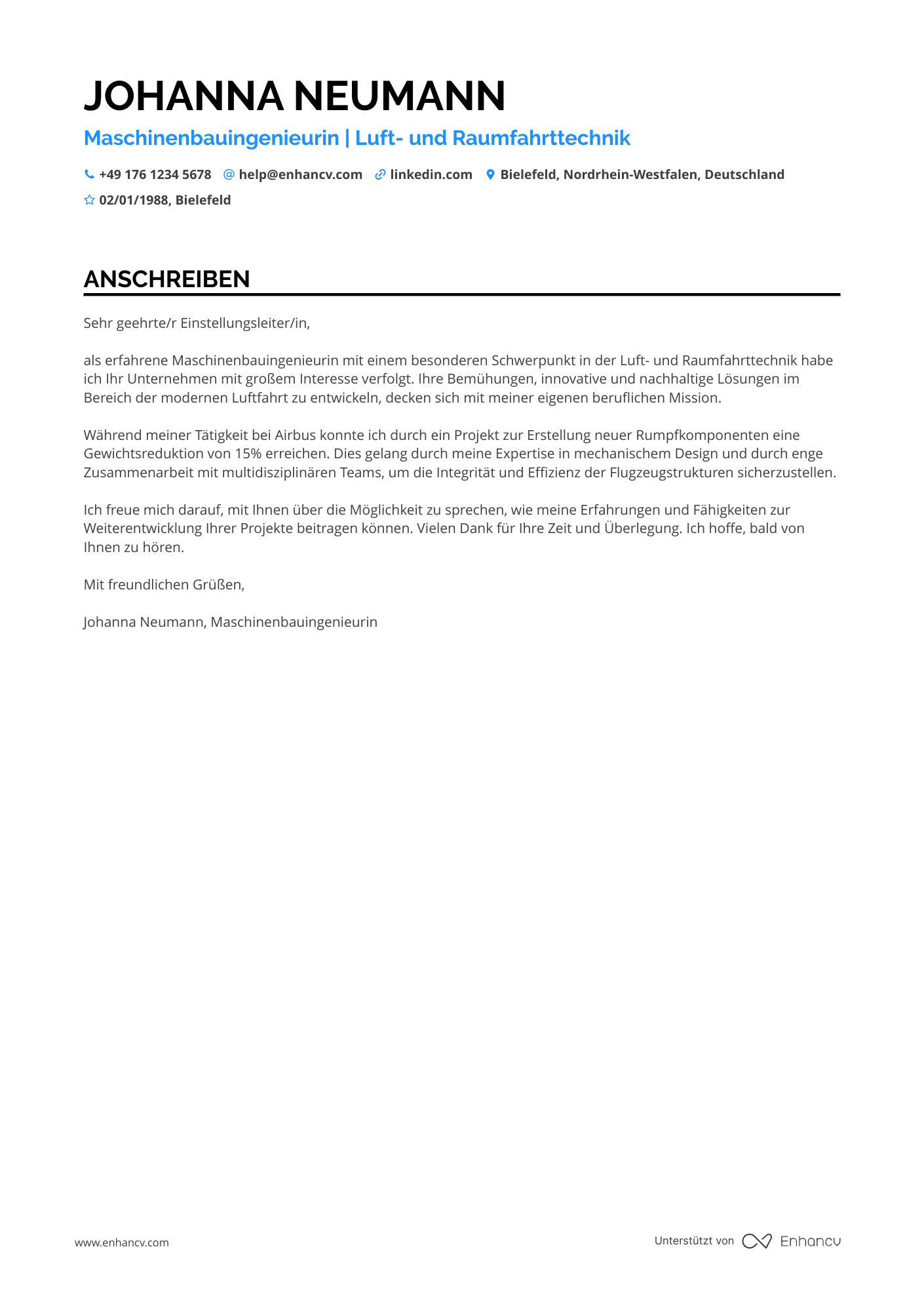 Maschinenbauingenieur für Luft  und Raumfahrttechnik