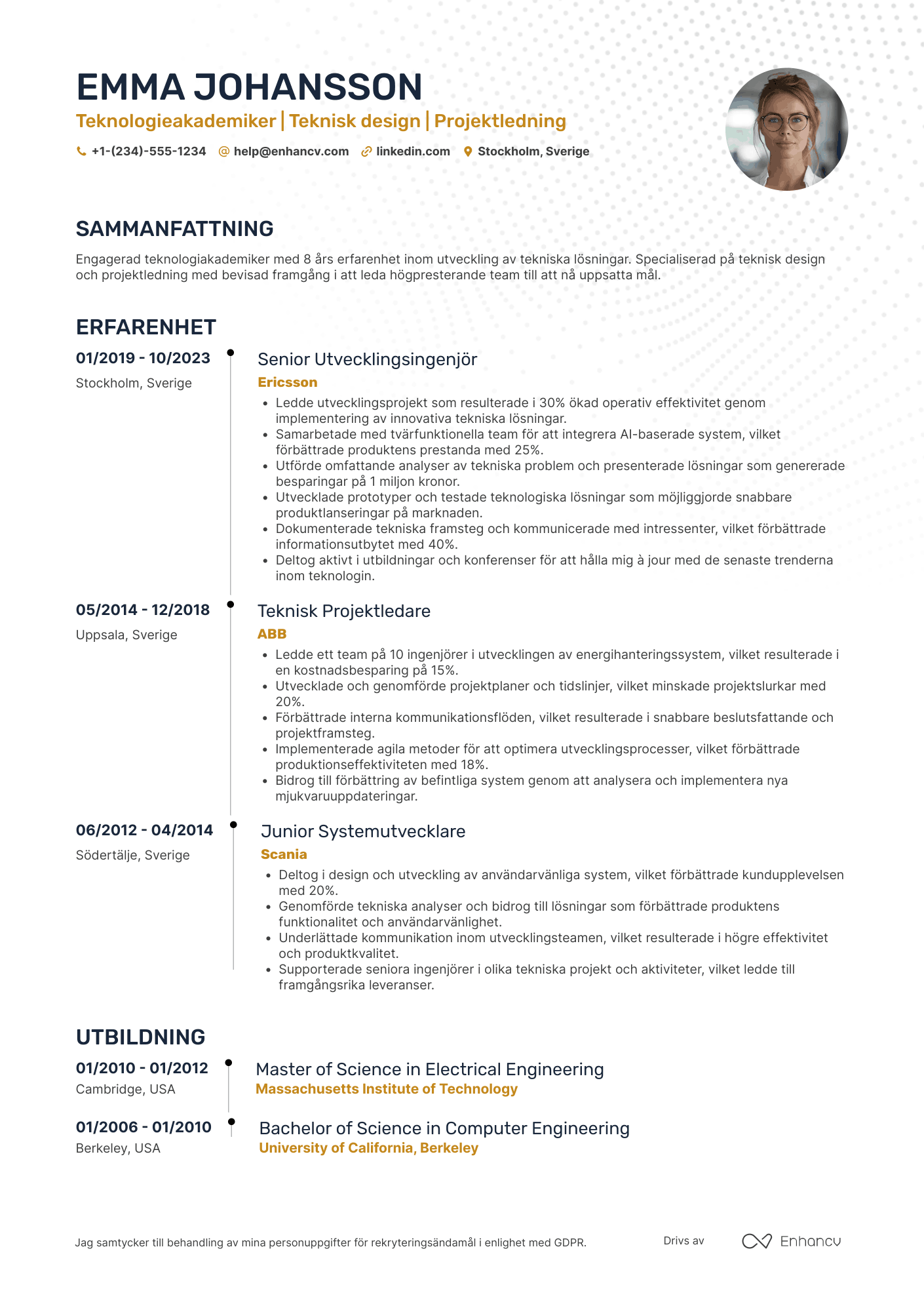 CV för Technologieakademiker