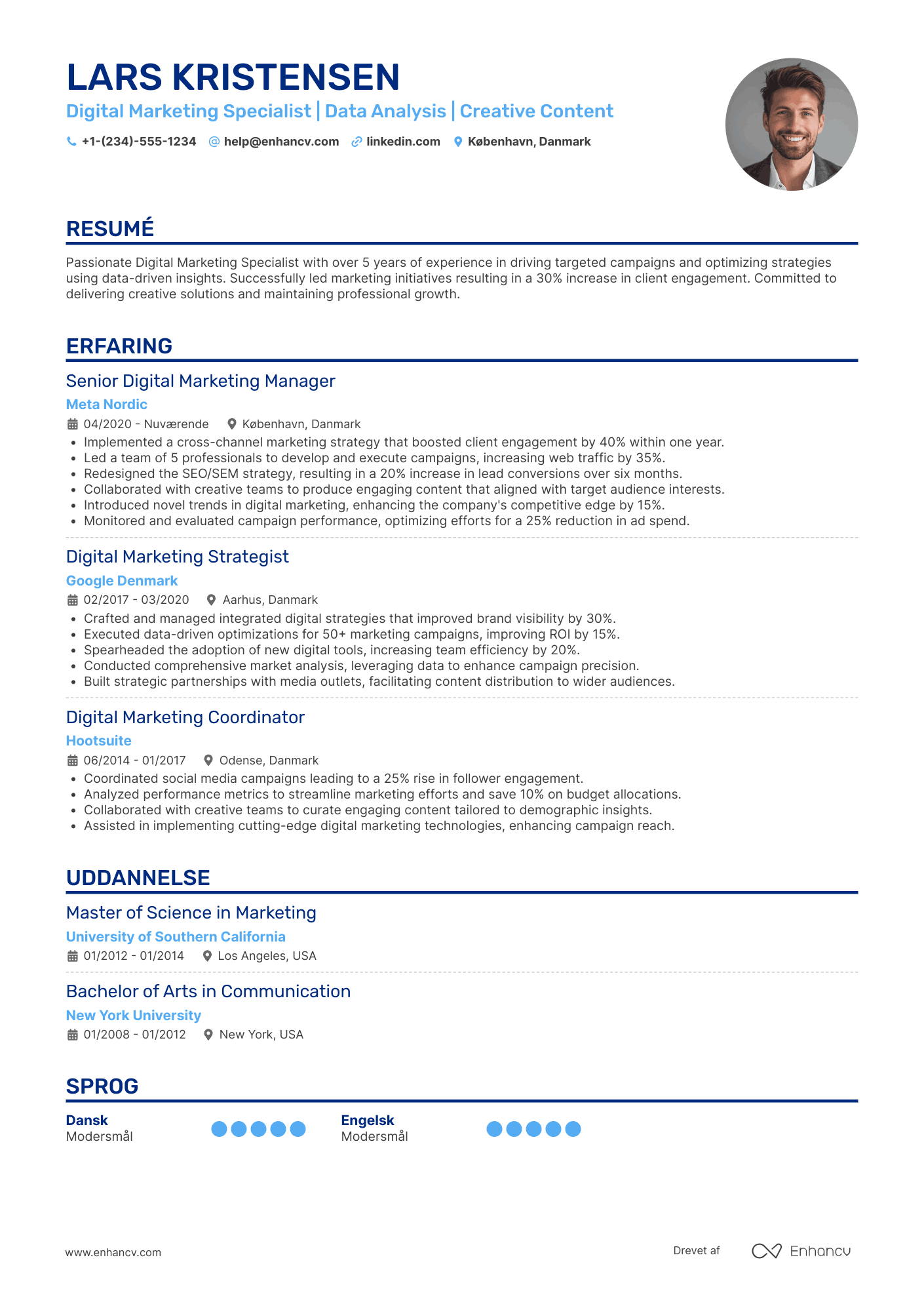 CV til Digital marketingansvarlig