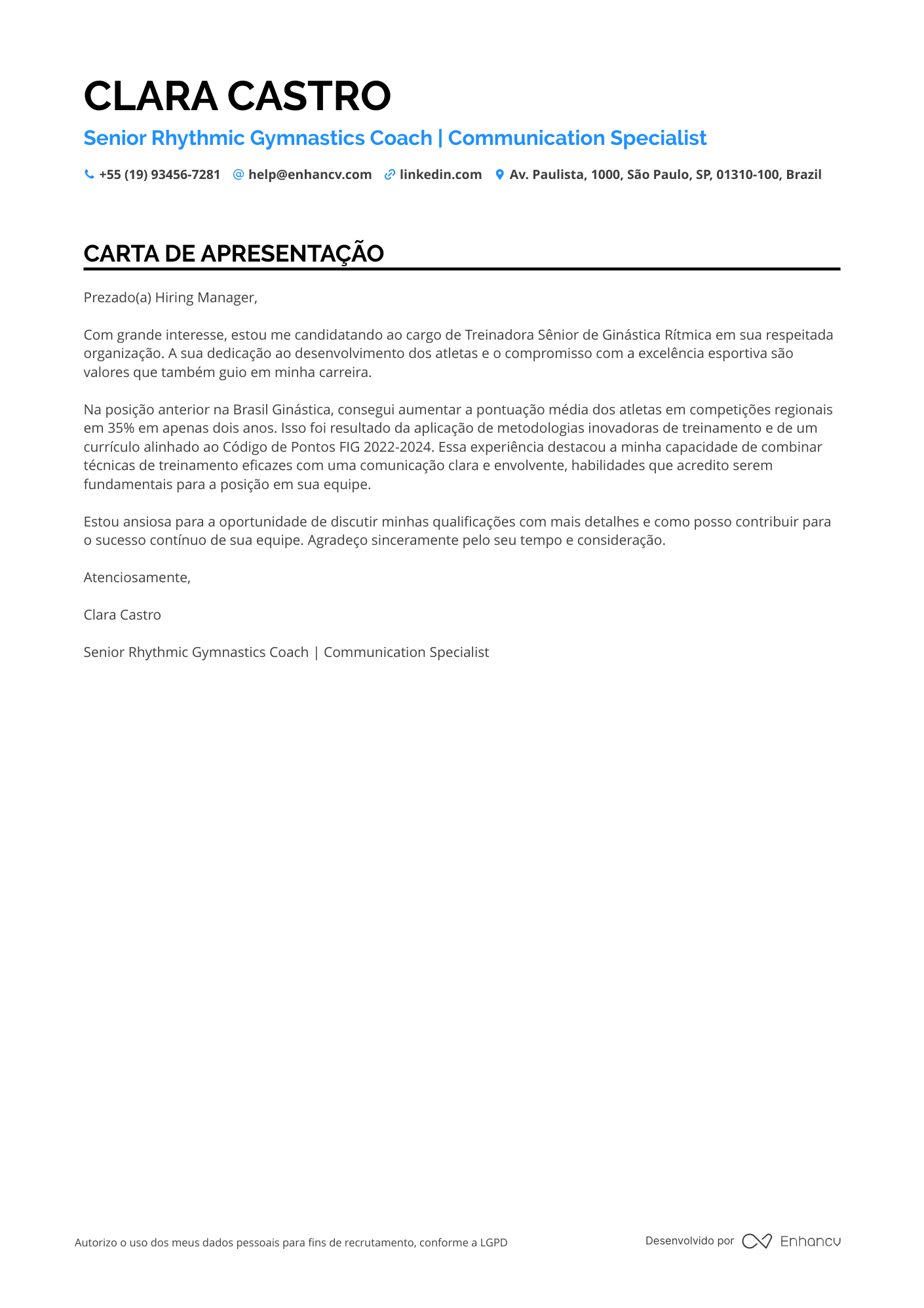 Atleta de Ginástica Rítmica