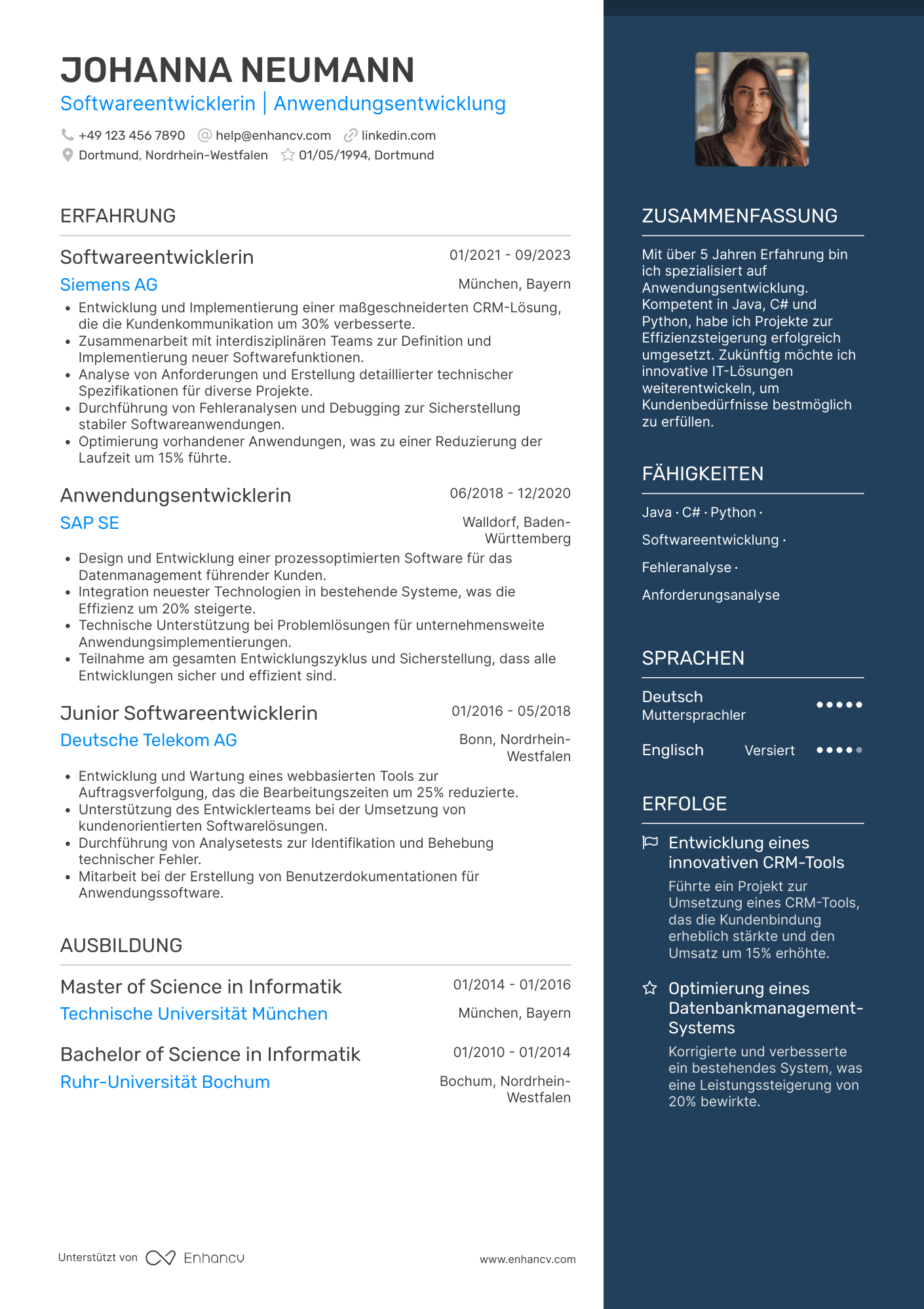 Lebenslauf als Programmierer für Anwendungsentwicklung