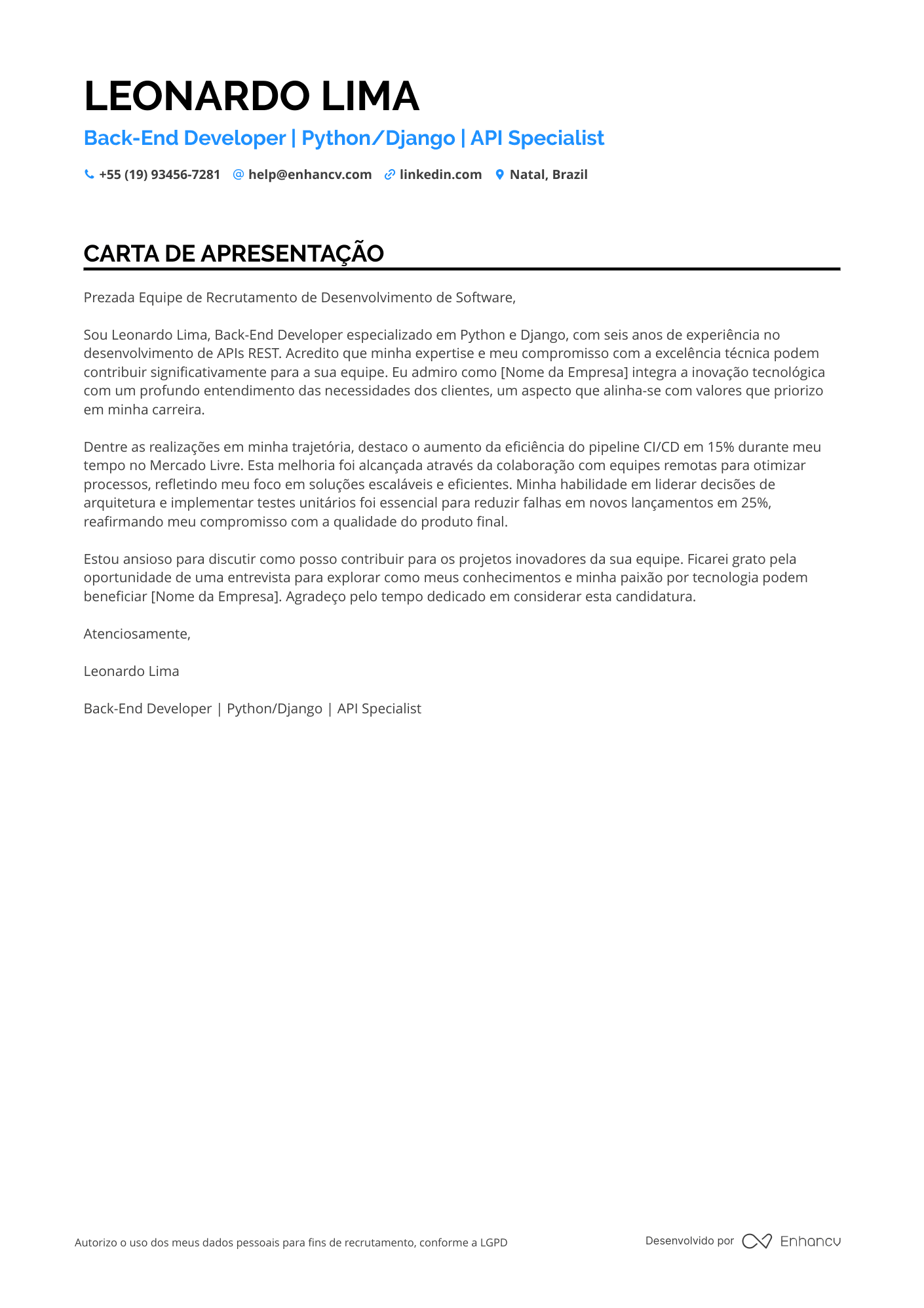 Desenvolvedor Back End