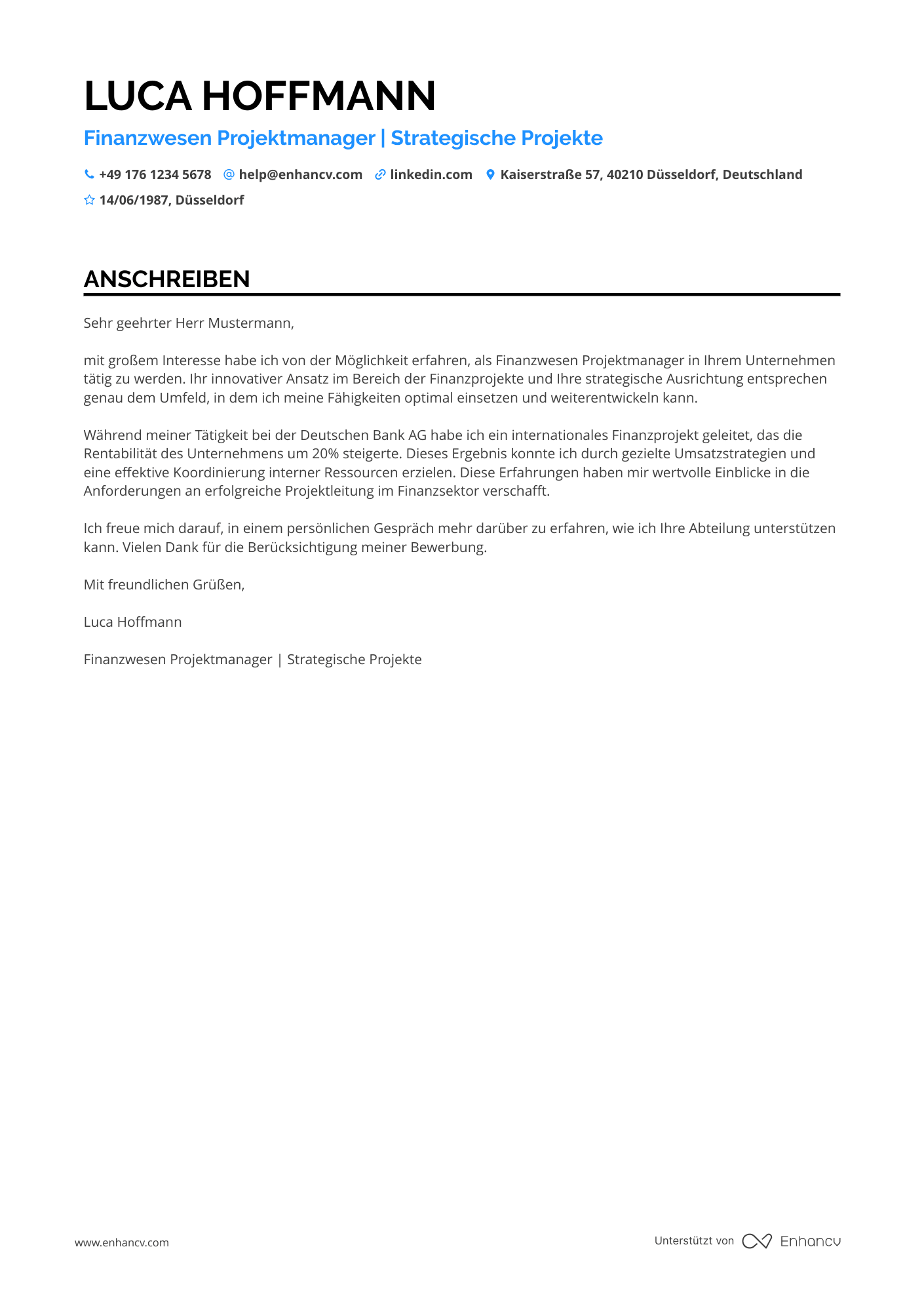 Finanzwesen Projektmanager