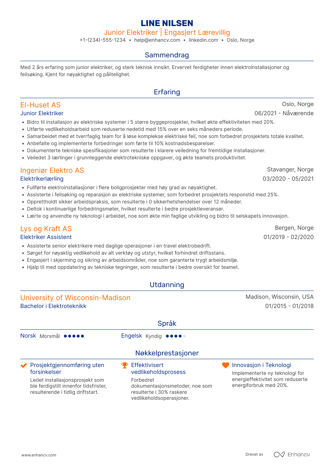 CV for Junior Elektriker