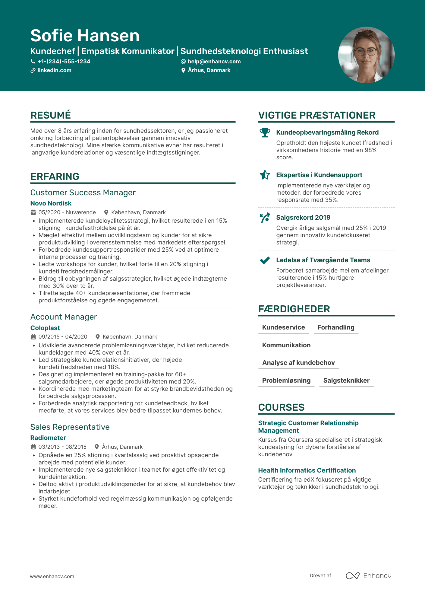 CV til Kundechef i sundhedssektoren