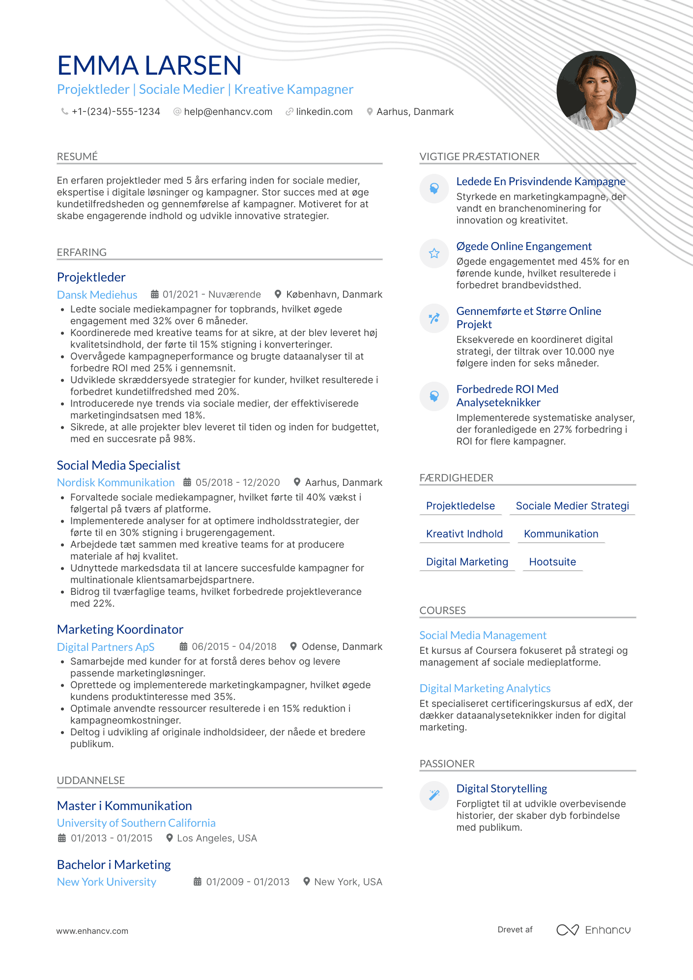 CV til Projektleder – sociale medier