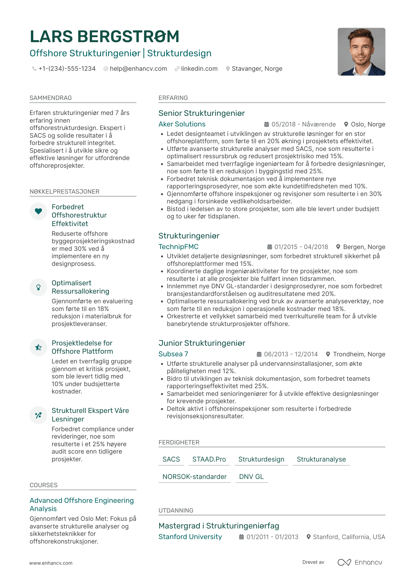 CV for Offshore Strukturingeniør
