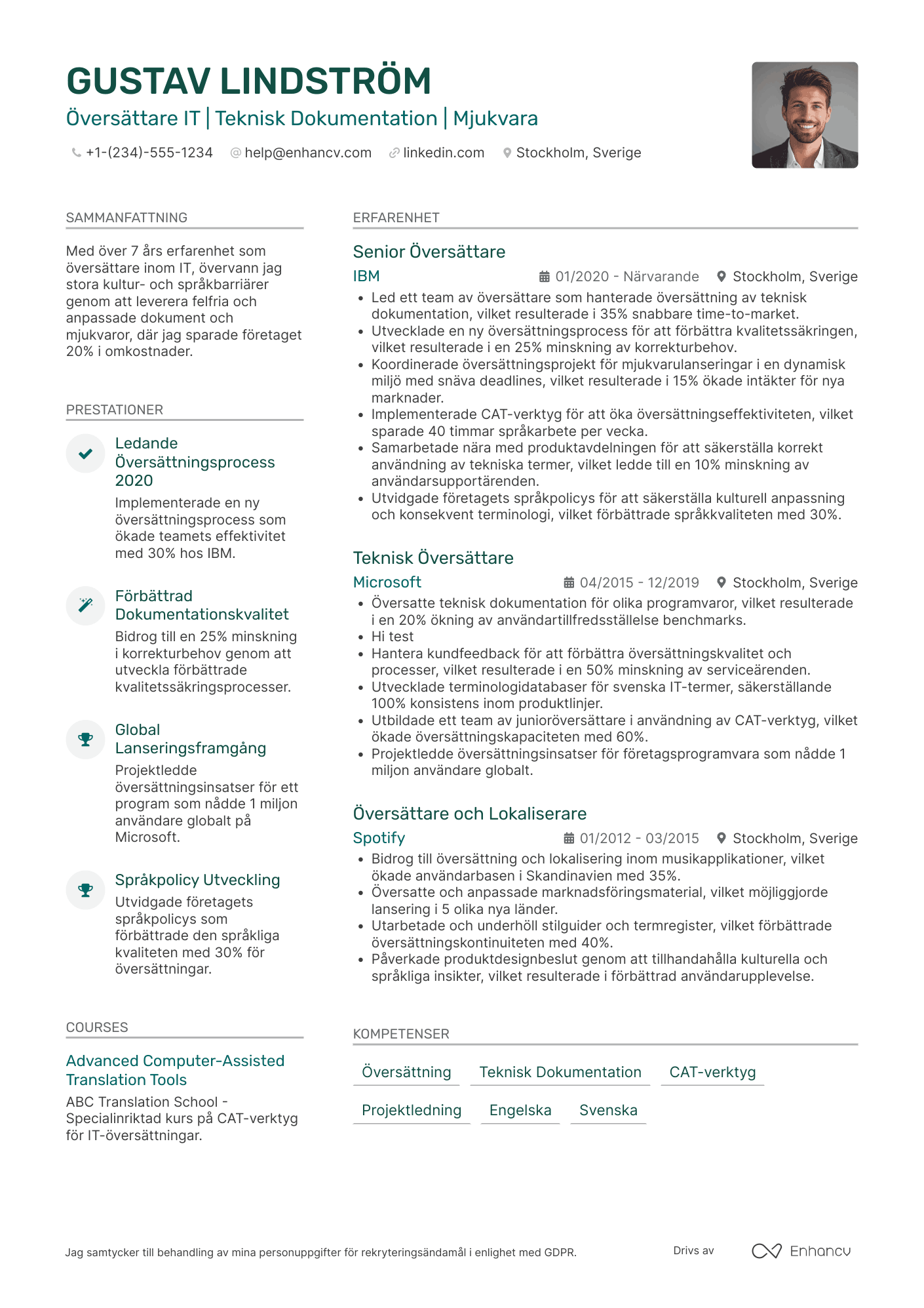 CV för Översättare IT