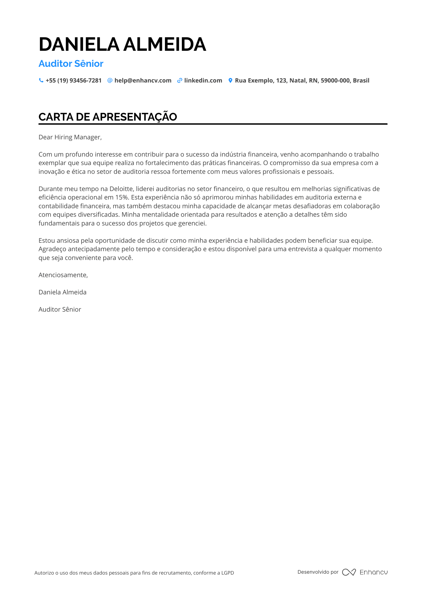 Gerente Financeiro de Auditoria