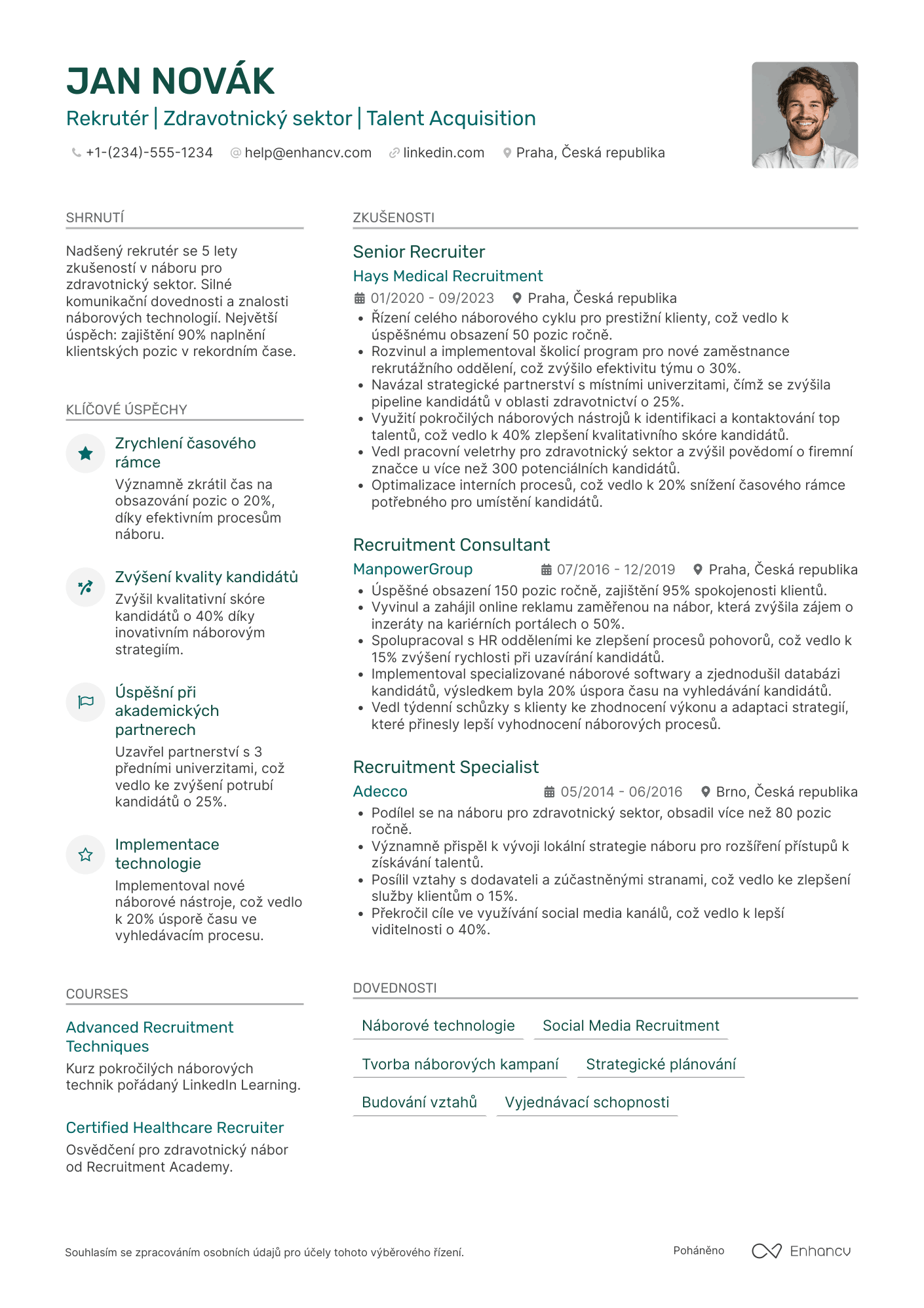 Životopis pro Rekrutér zdravotnického sektoru