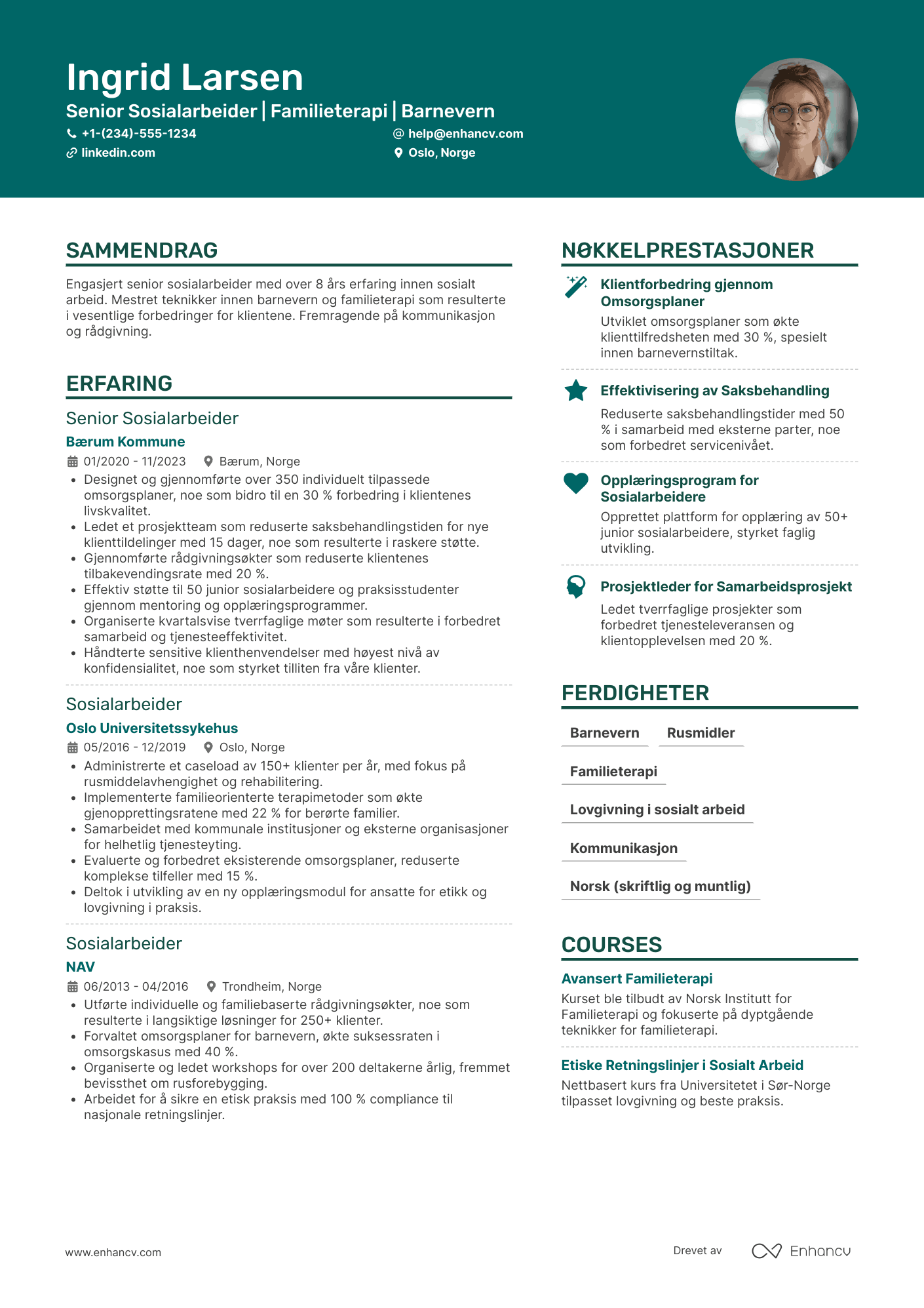CV for Senior Sosialarbeider