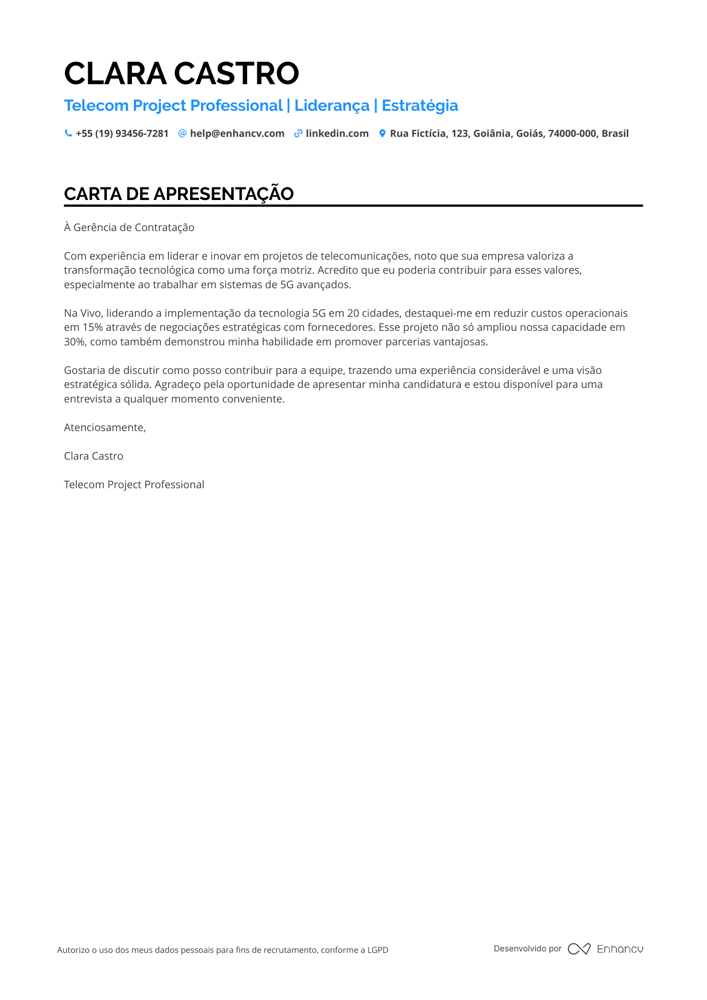 Gerente de Projetos de Telecomunicações