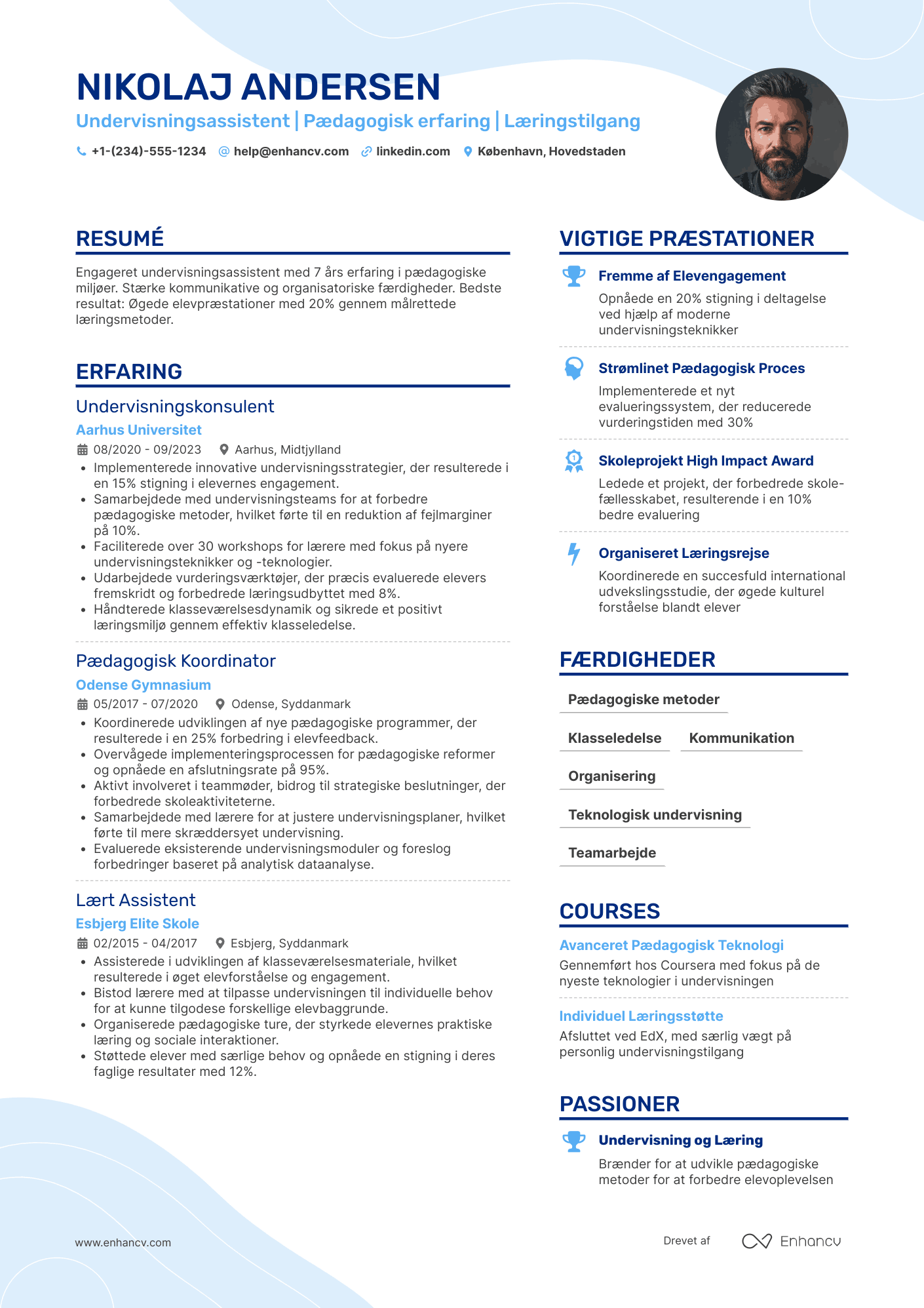 CV til Undervisningsassistent på gymnasie