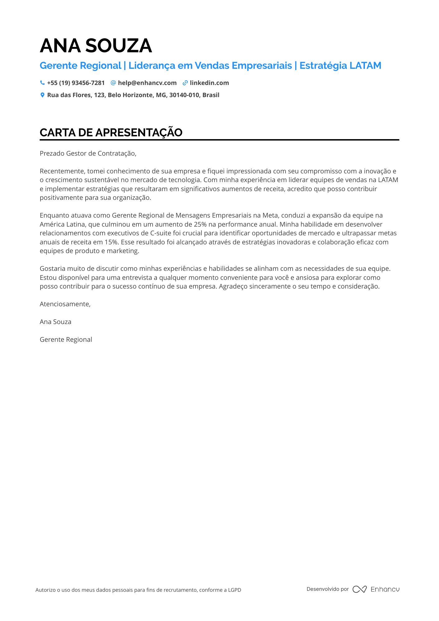 Gerente de Vendas de Telecomunicações