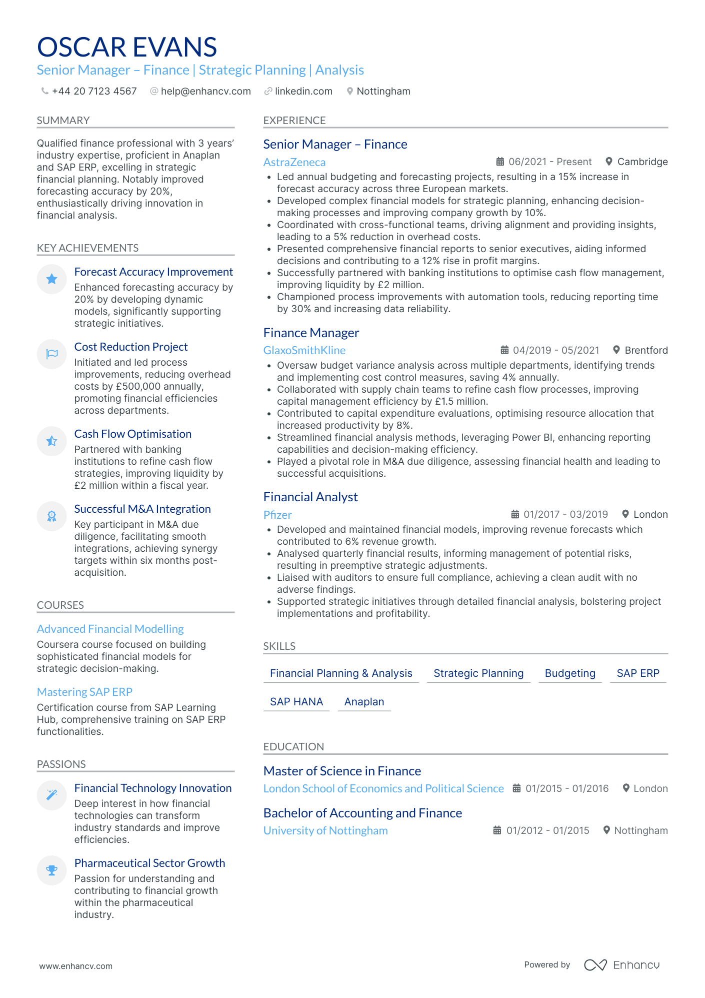 Finance Manager in Pharmaceutical Industry