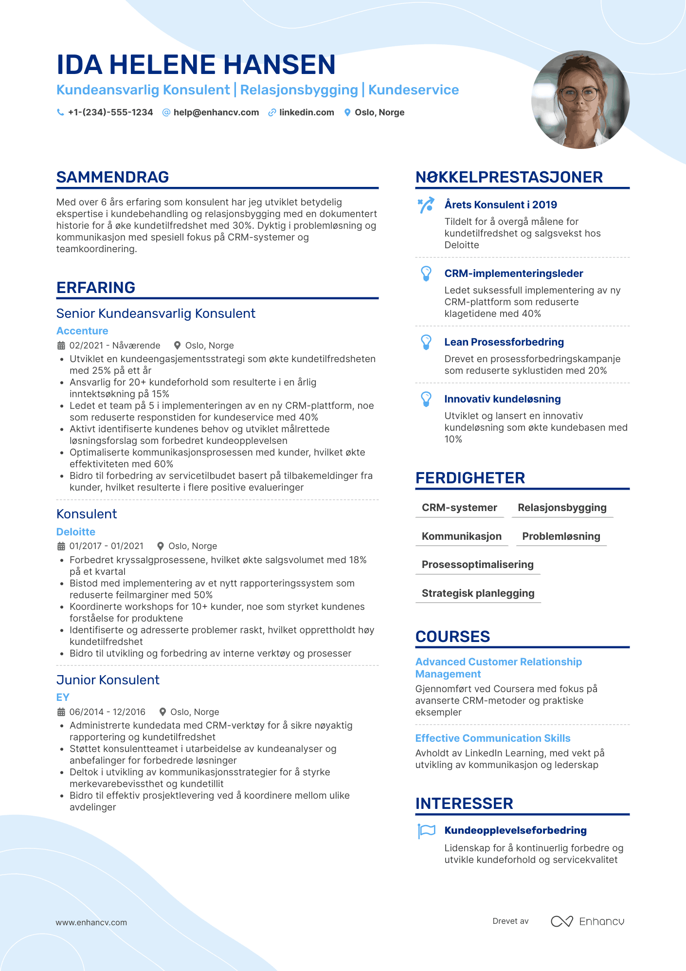 CV for Kundeansvarlig Konsulent