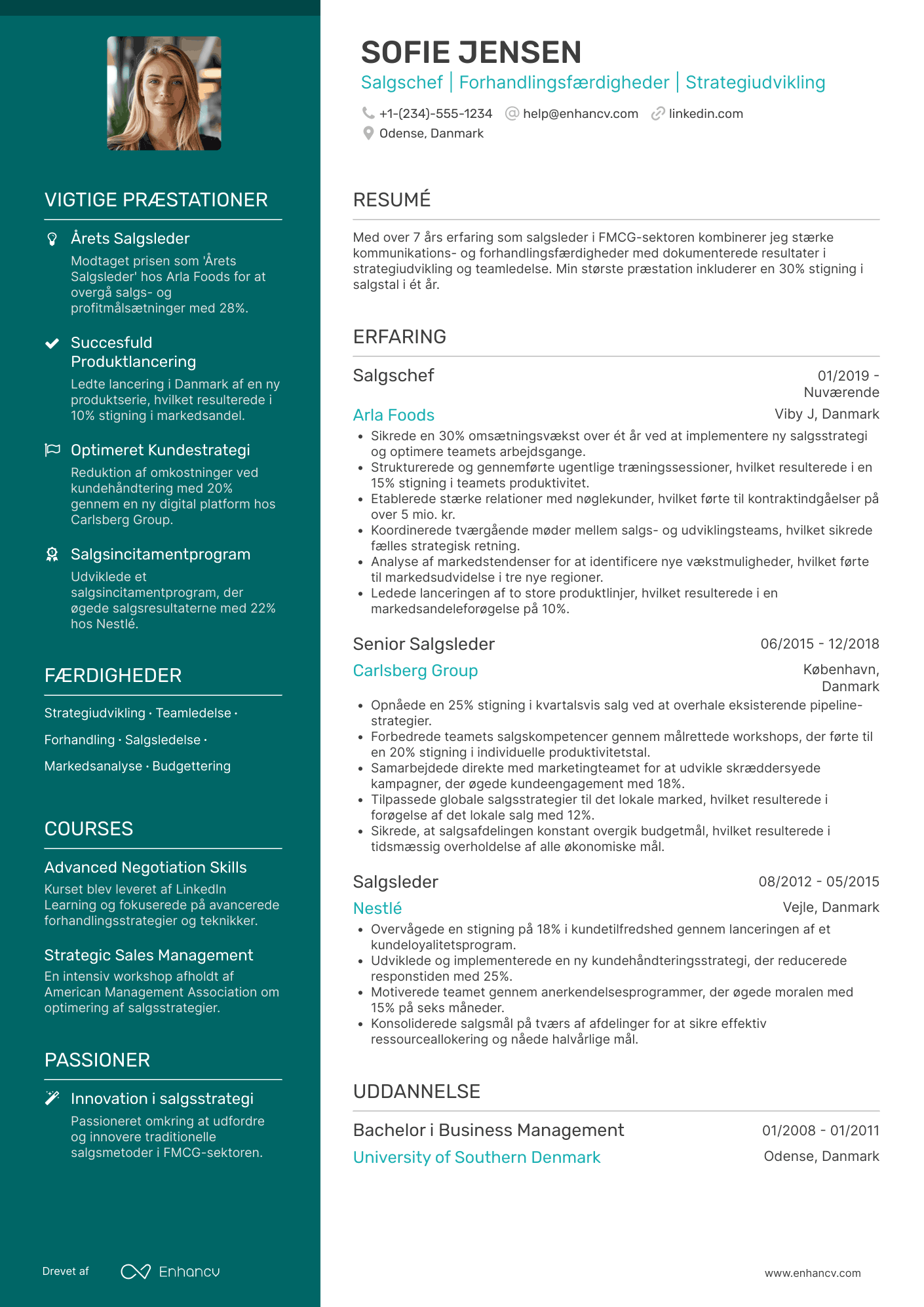 CV til Salgschef inden for FMCG