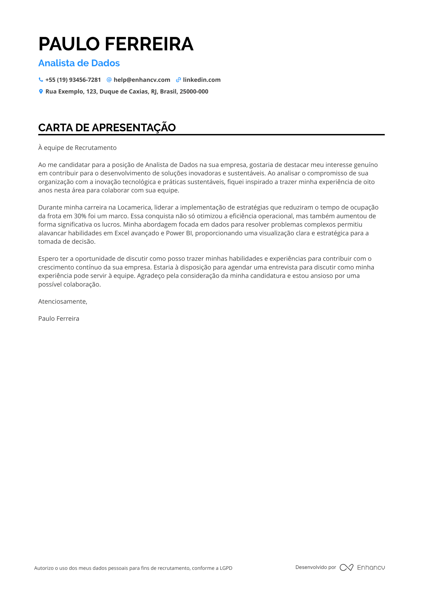 Gerente Financeiro de Planejamento Estratégico