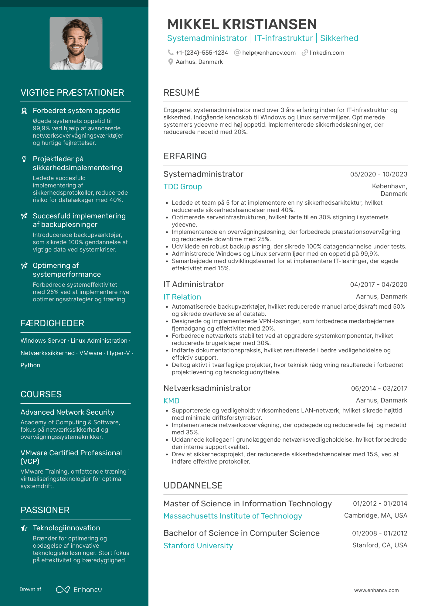 CV til Systemadministrator