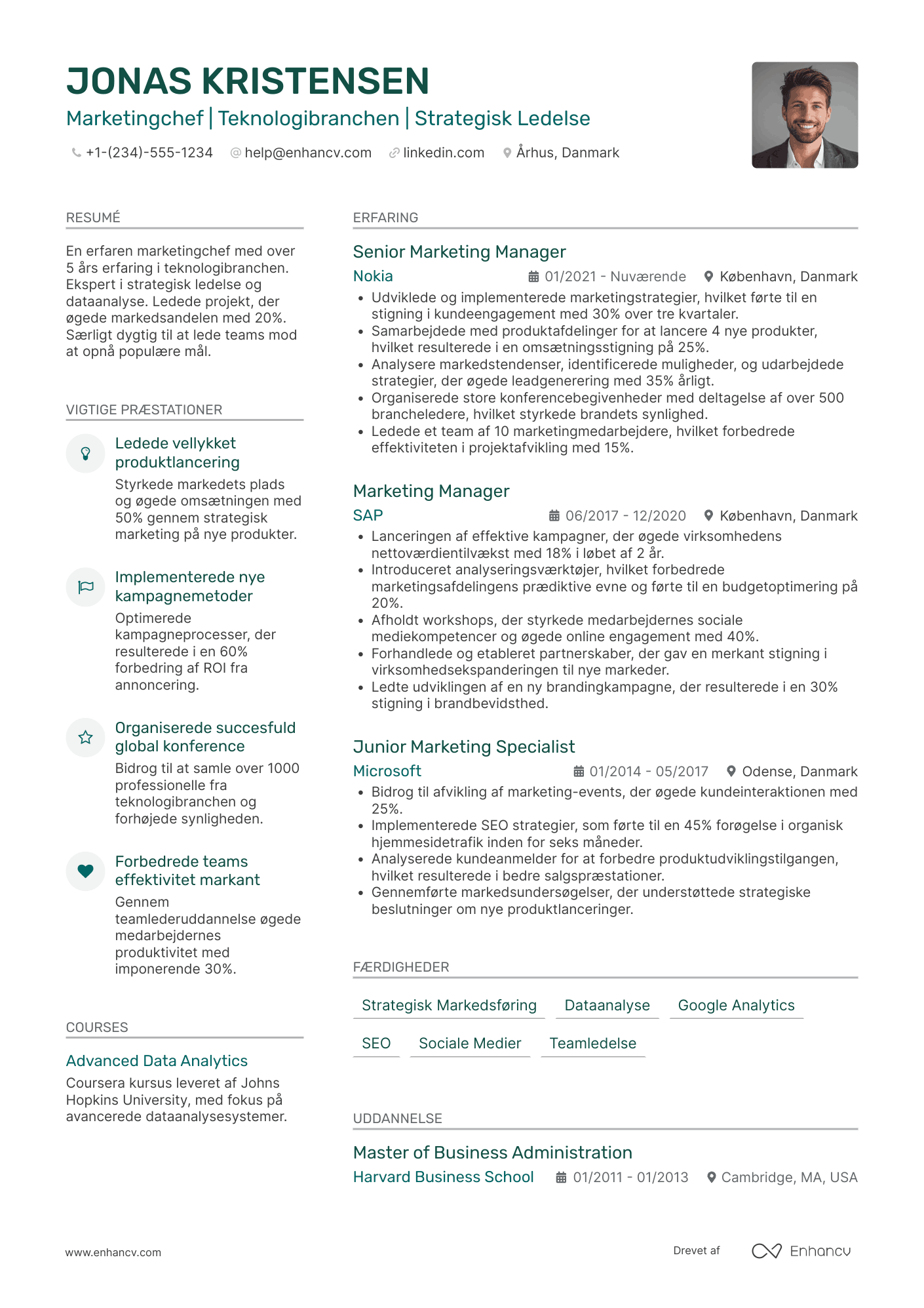 CV til Marketingchef i teknologibranchen