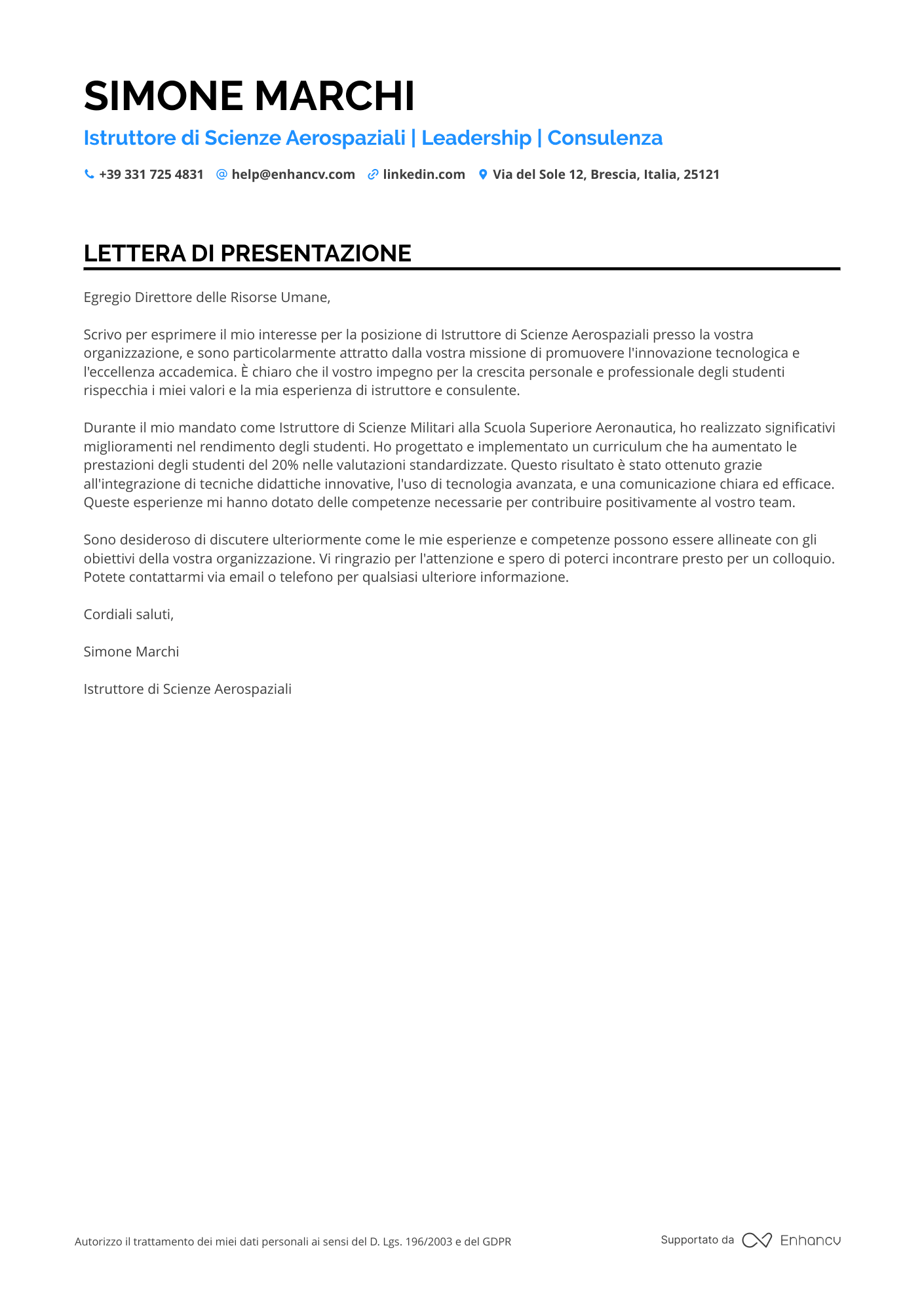 Insegnante di Formazione Militare