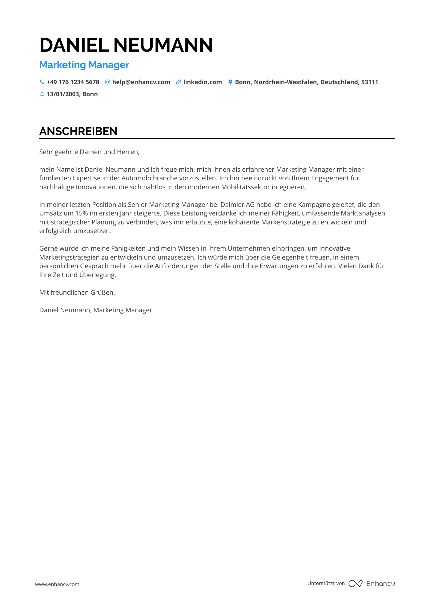 Marketing Manager in der Automobilindustrie