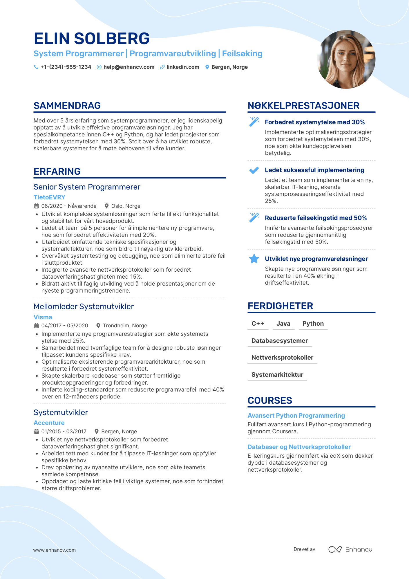 CV for System Programmerer