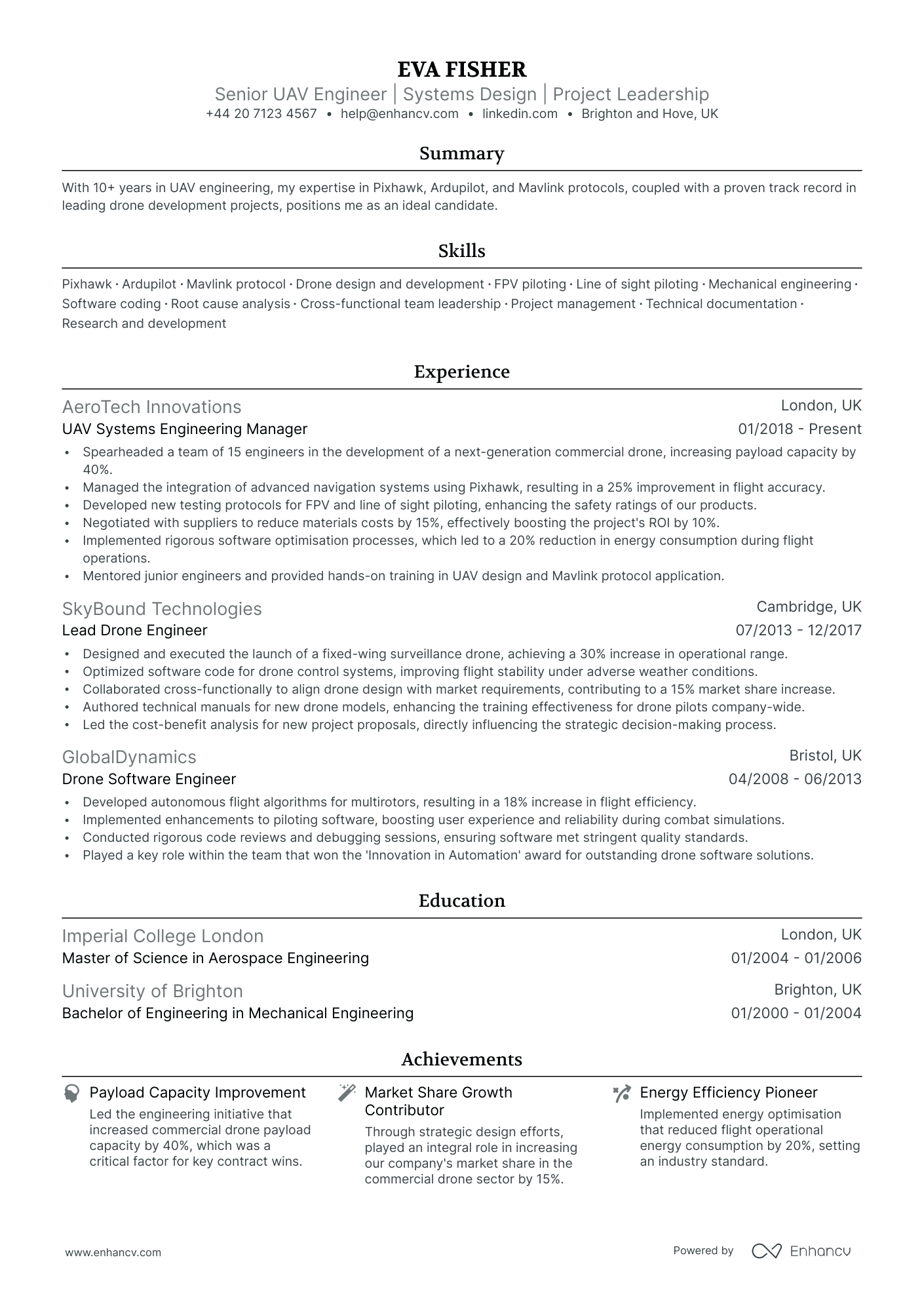 Traditional CV Examples